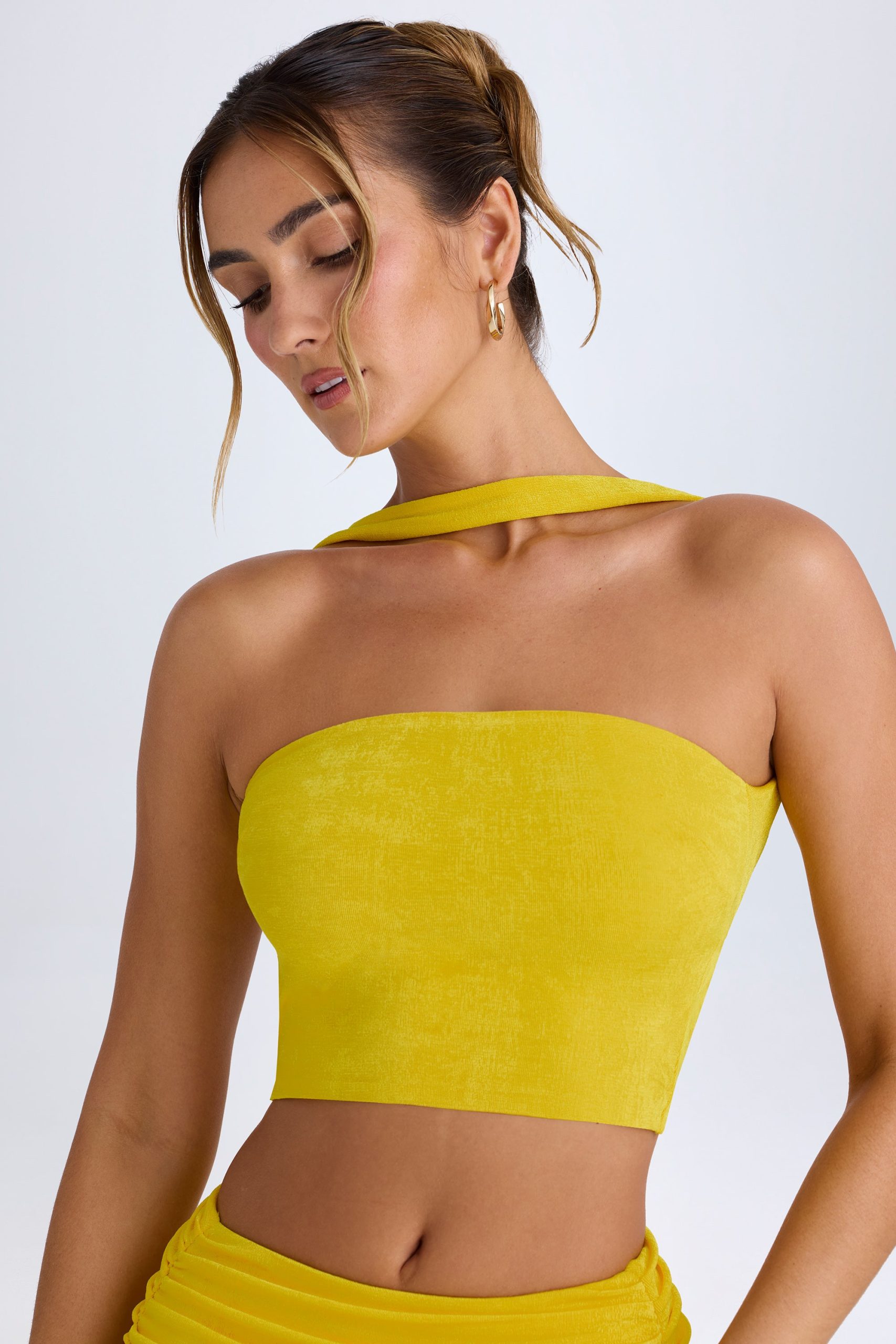 Choker-Detail Bandeau Top in Buttercup - Image 4
