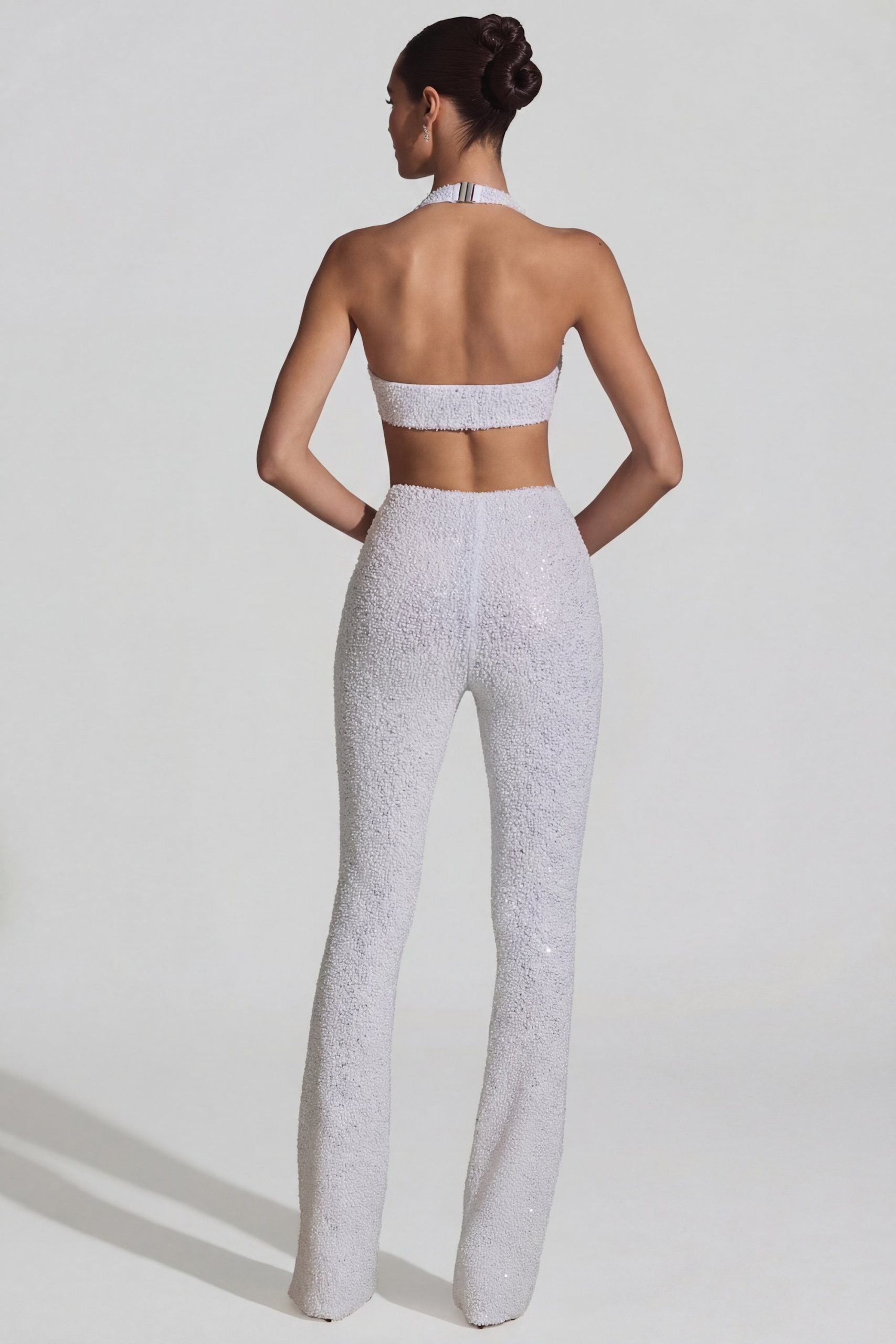 Embellished Cut-Out Jumpsuit in White - Image 6