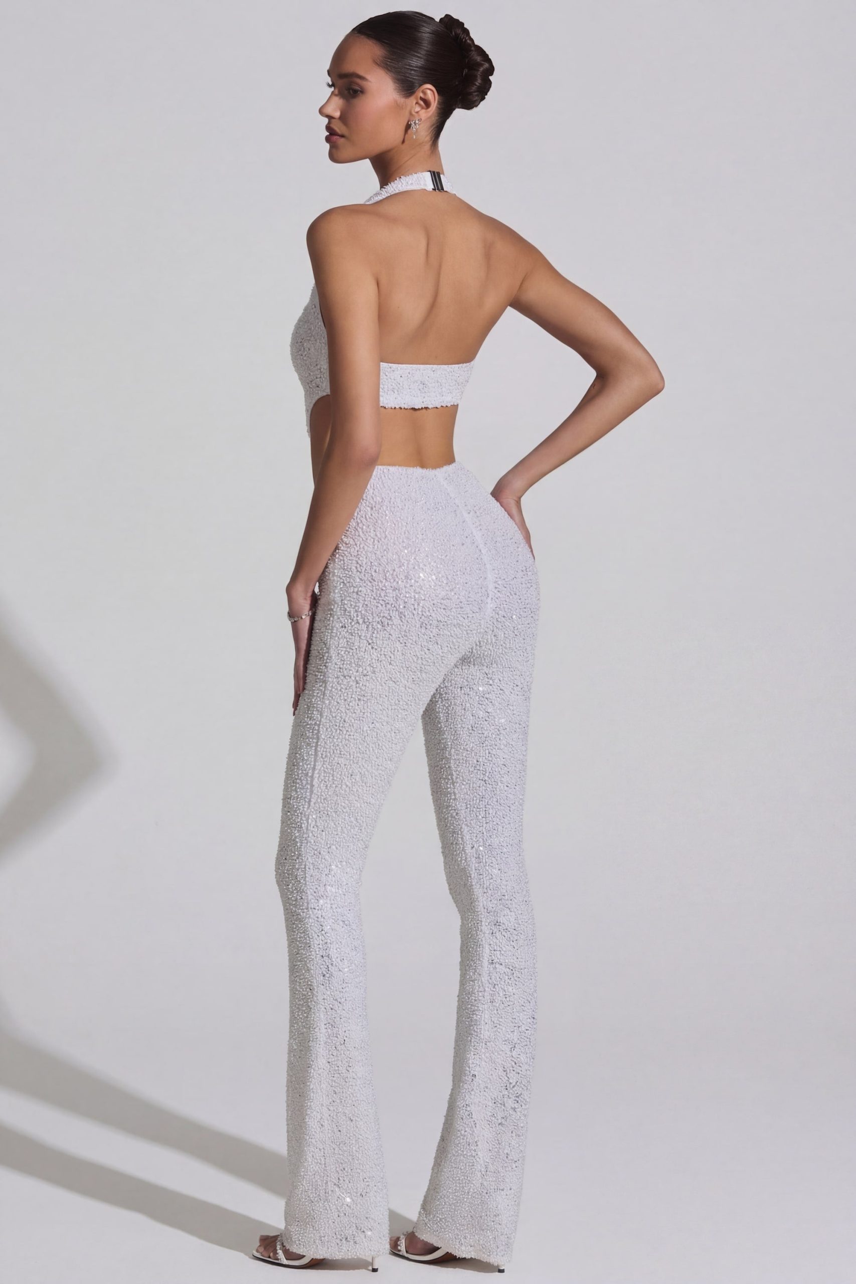 Embellished Cut-Out Jumpsuit in White - Image 2