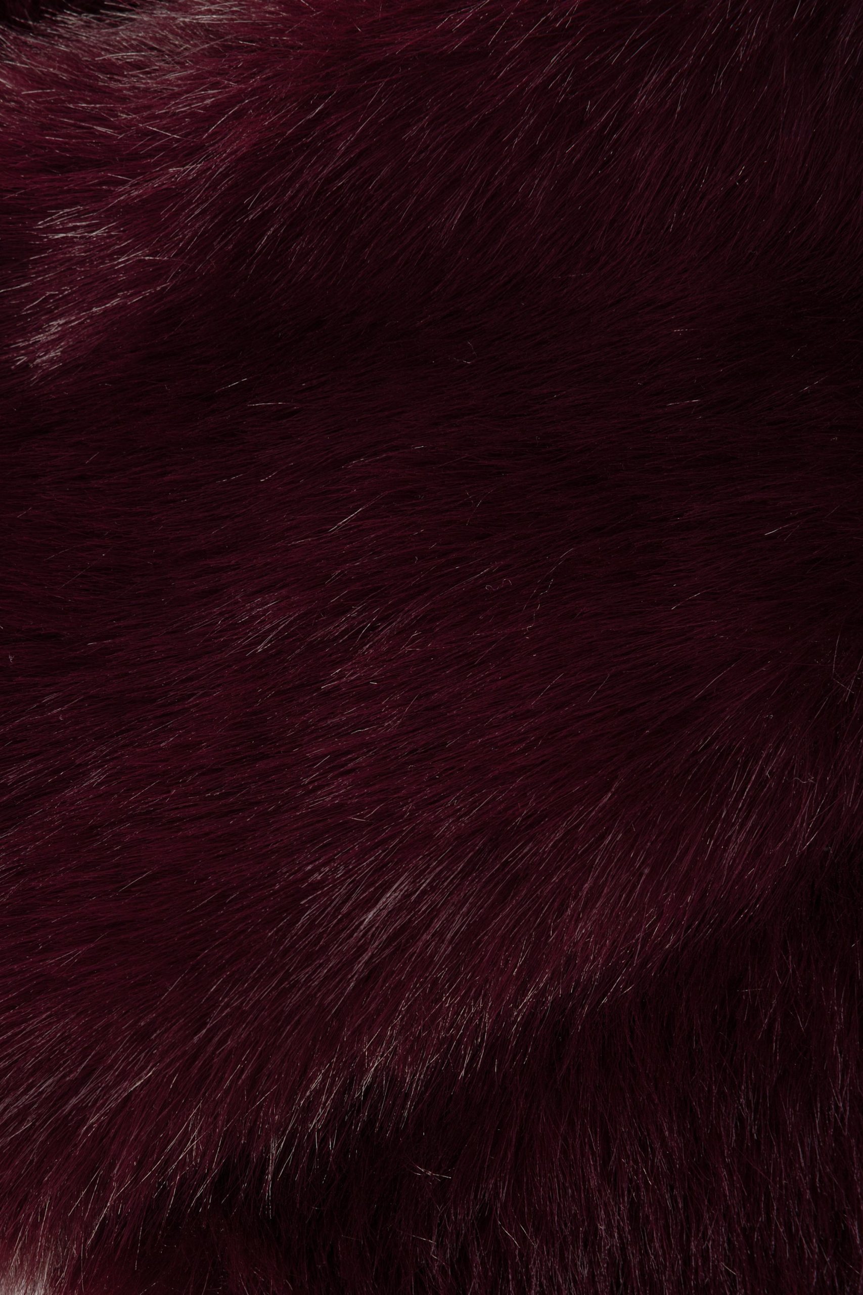 Faux Fur Cropped Bolero in Wine - Image 3