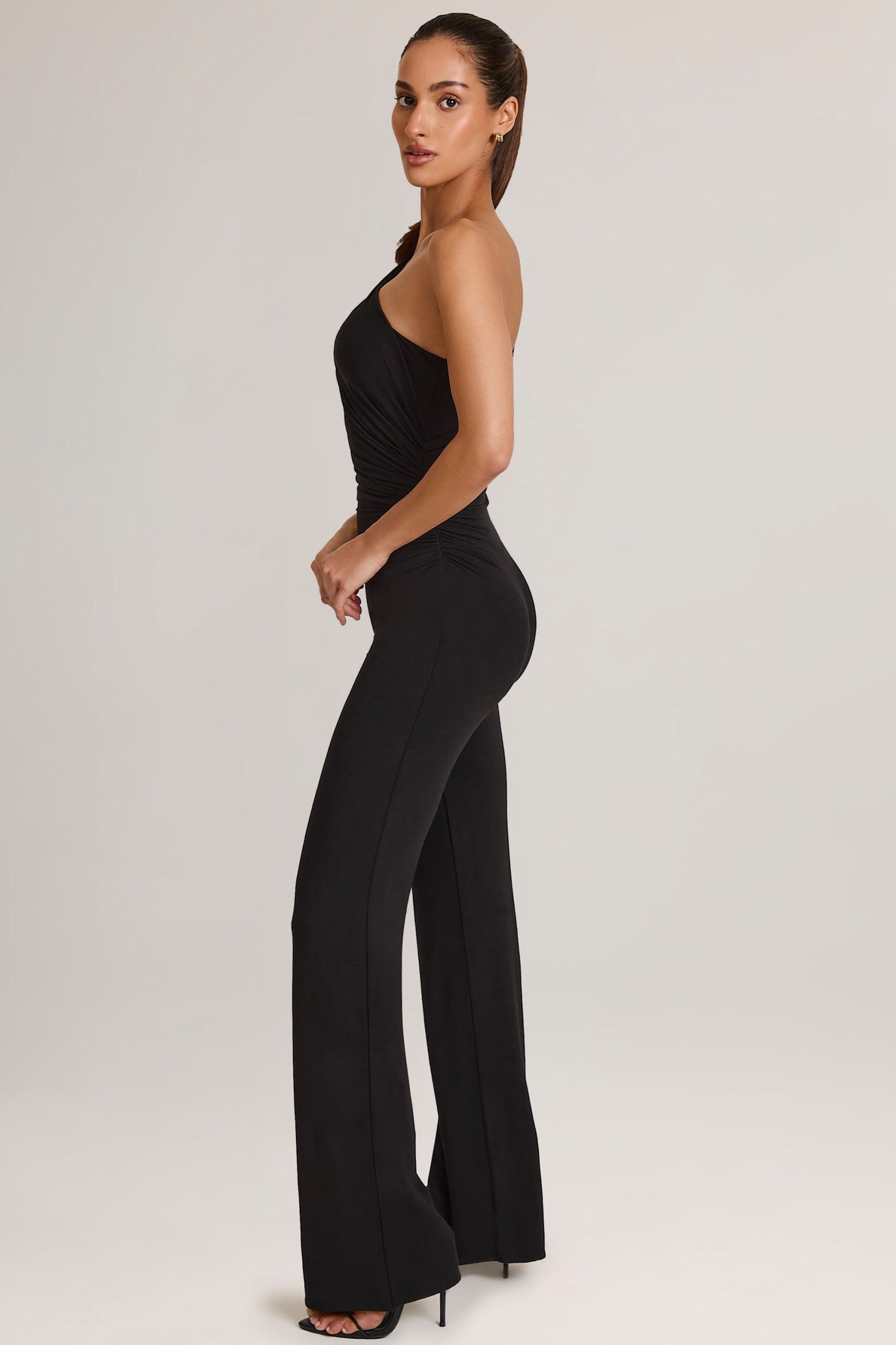 Modal One-Shoulder Jumpsuit in Black - Image 3