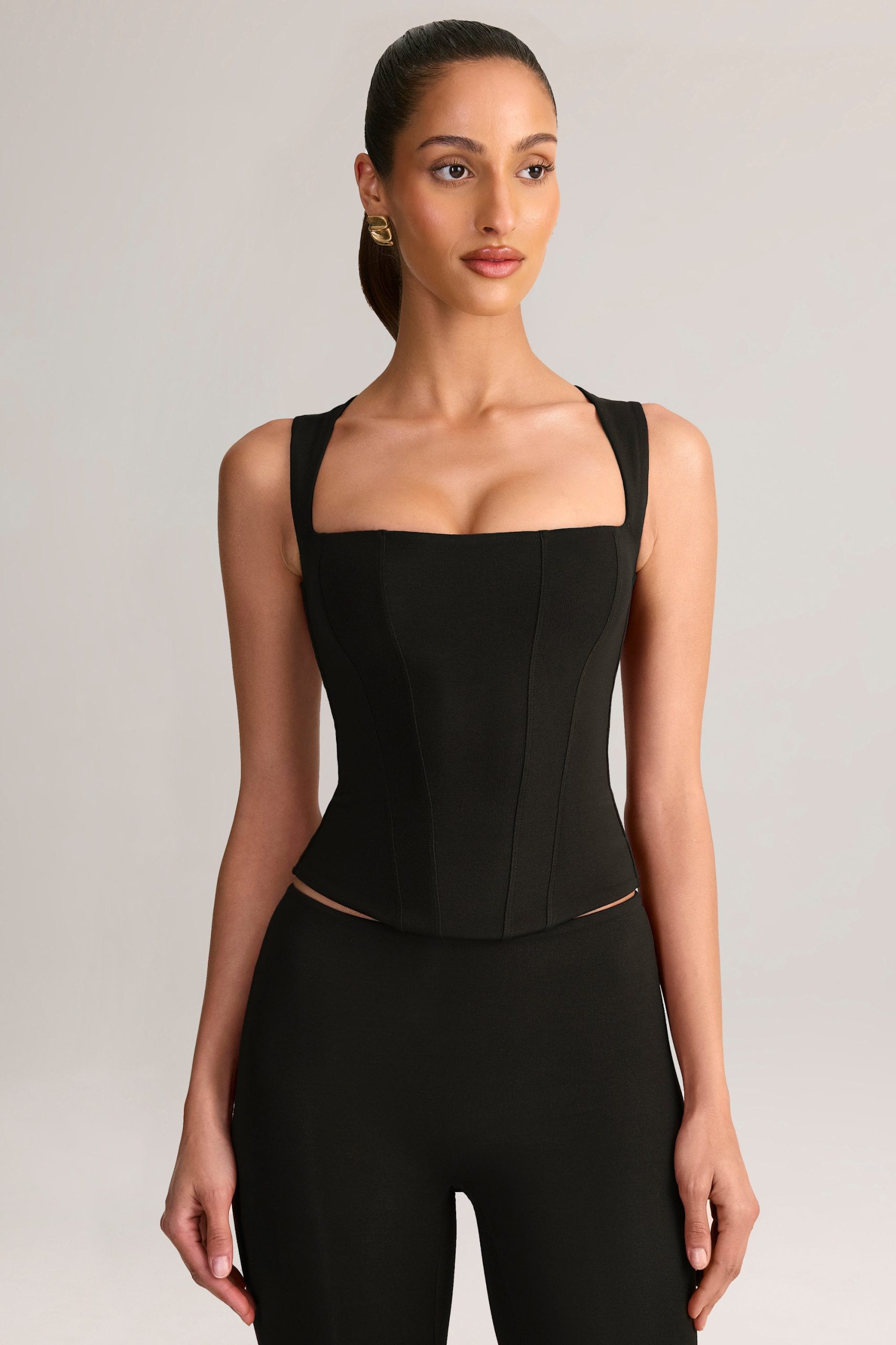 Modal Square-Neck Top in Black - Image 5