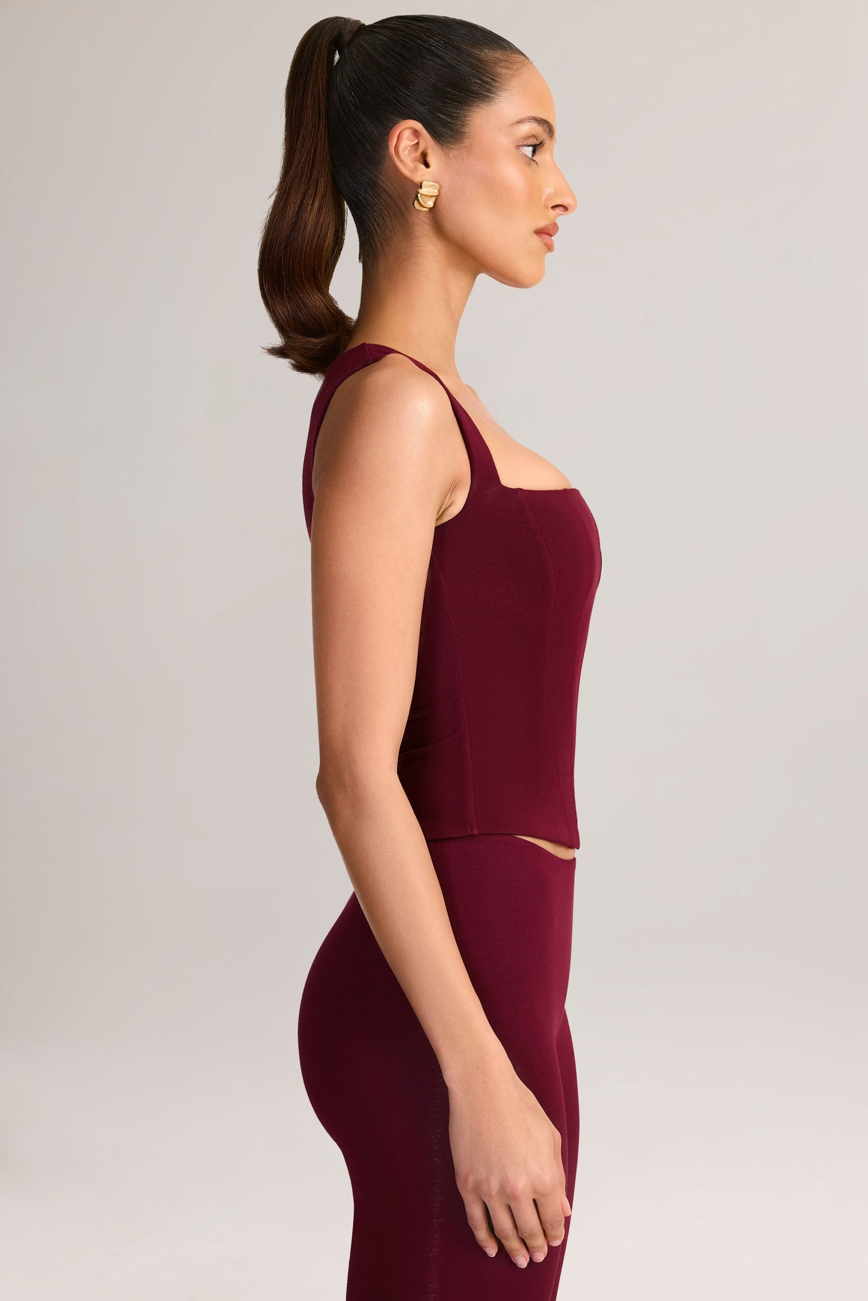 Modal Square-Neck Top in Wine - Image 3
