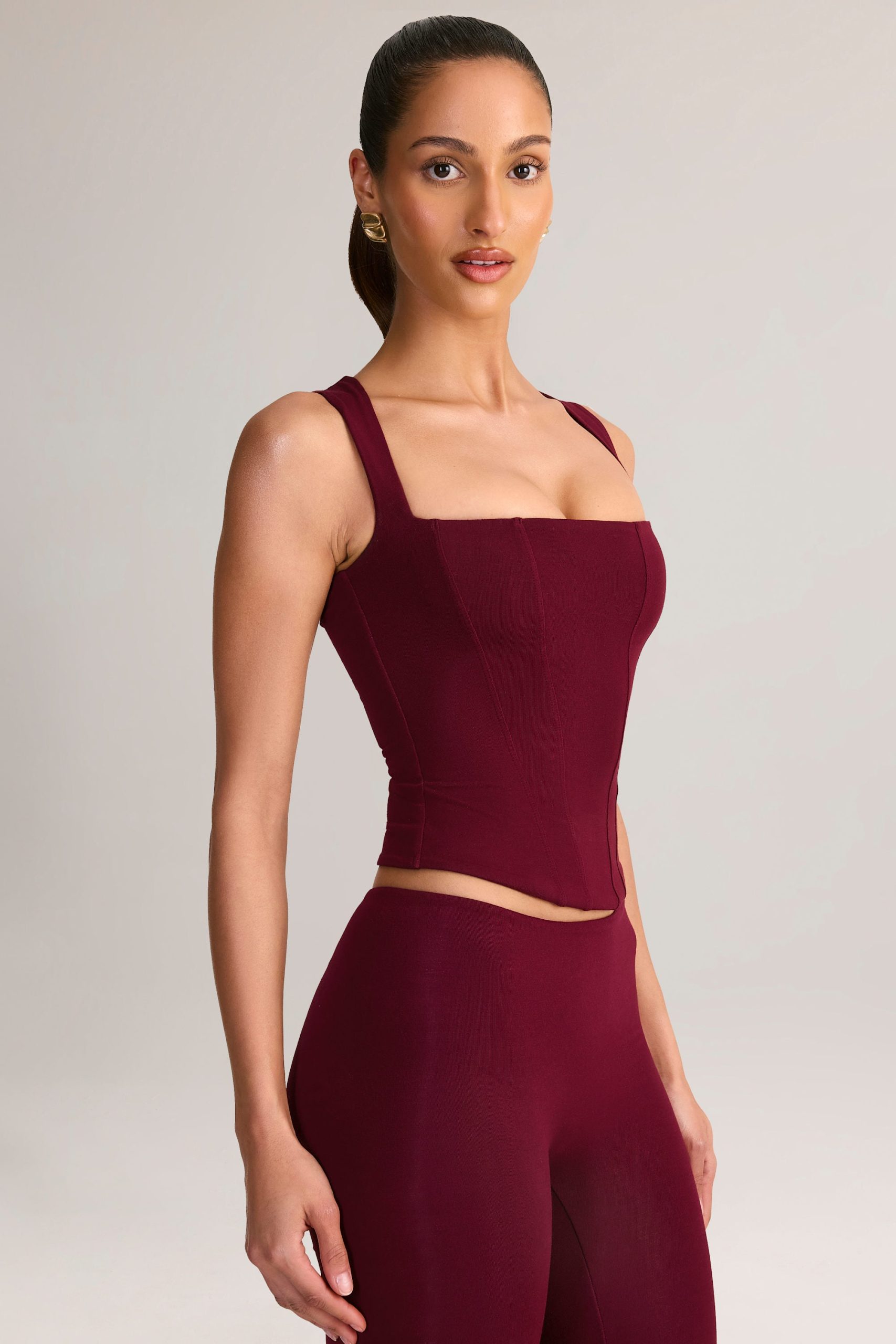Modal Square-Neck Top in Wine - Image 7