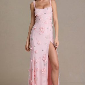 Embellished Corset Gown in Baby Pink