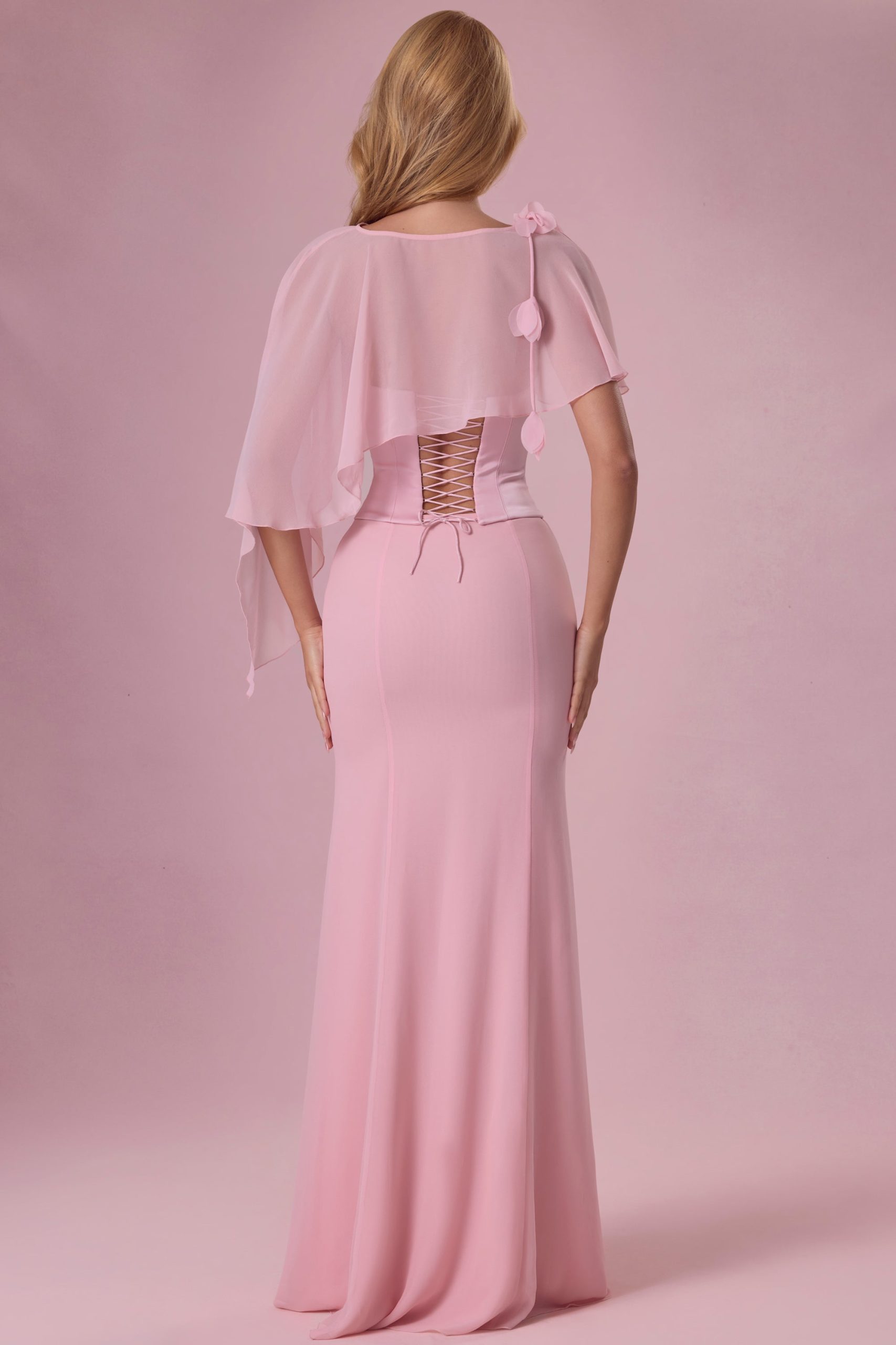 Chiffon Cape in Blush Pink - Image 2