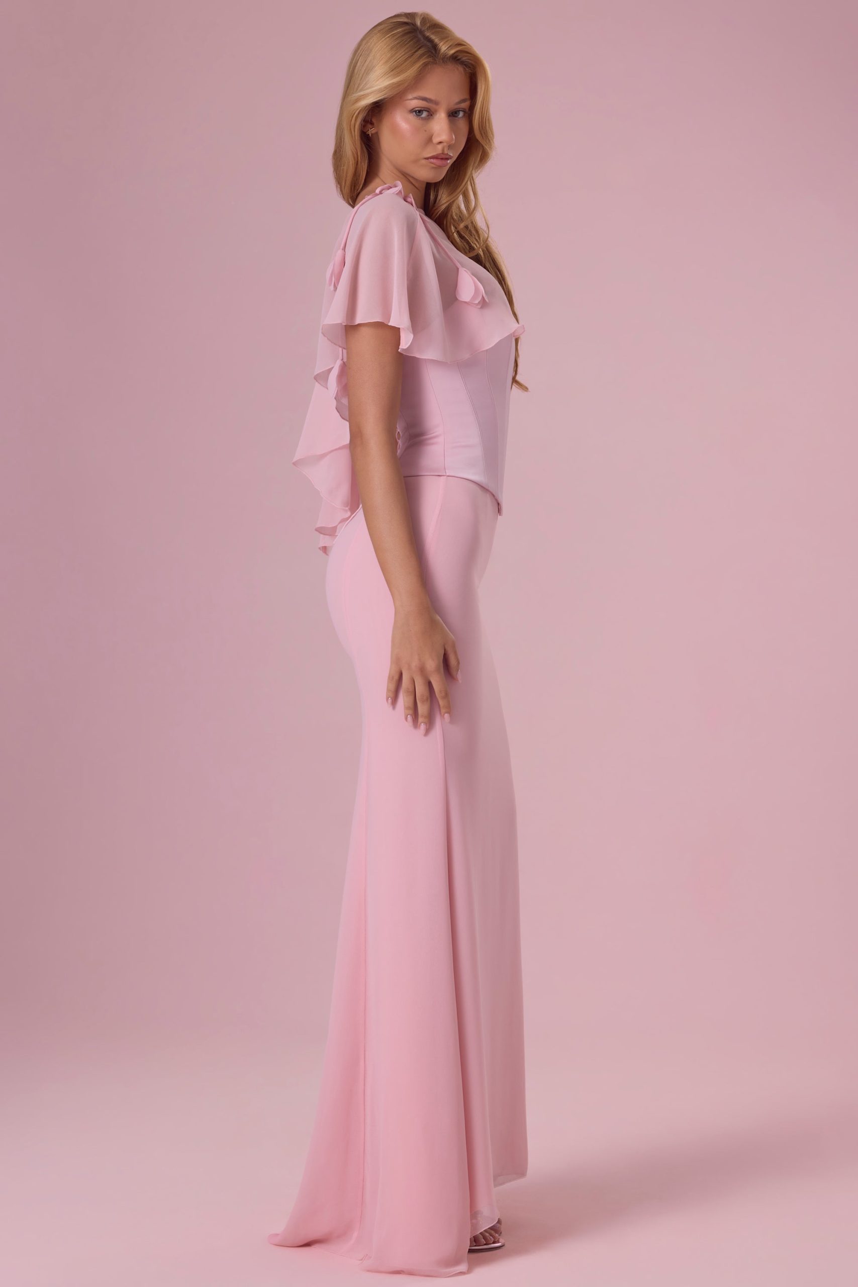 Chiffon Cape in Blush Pink - Image 5