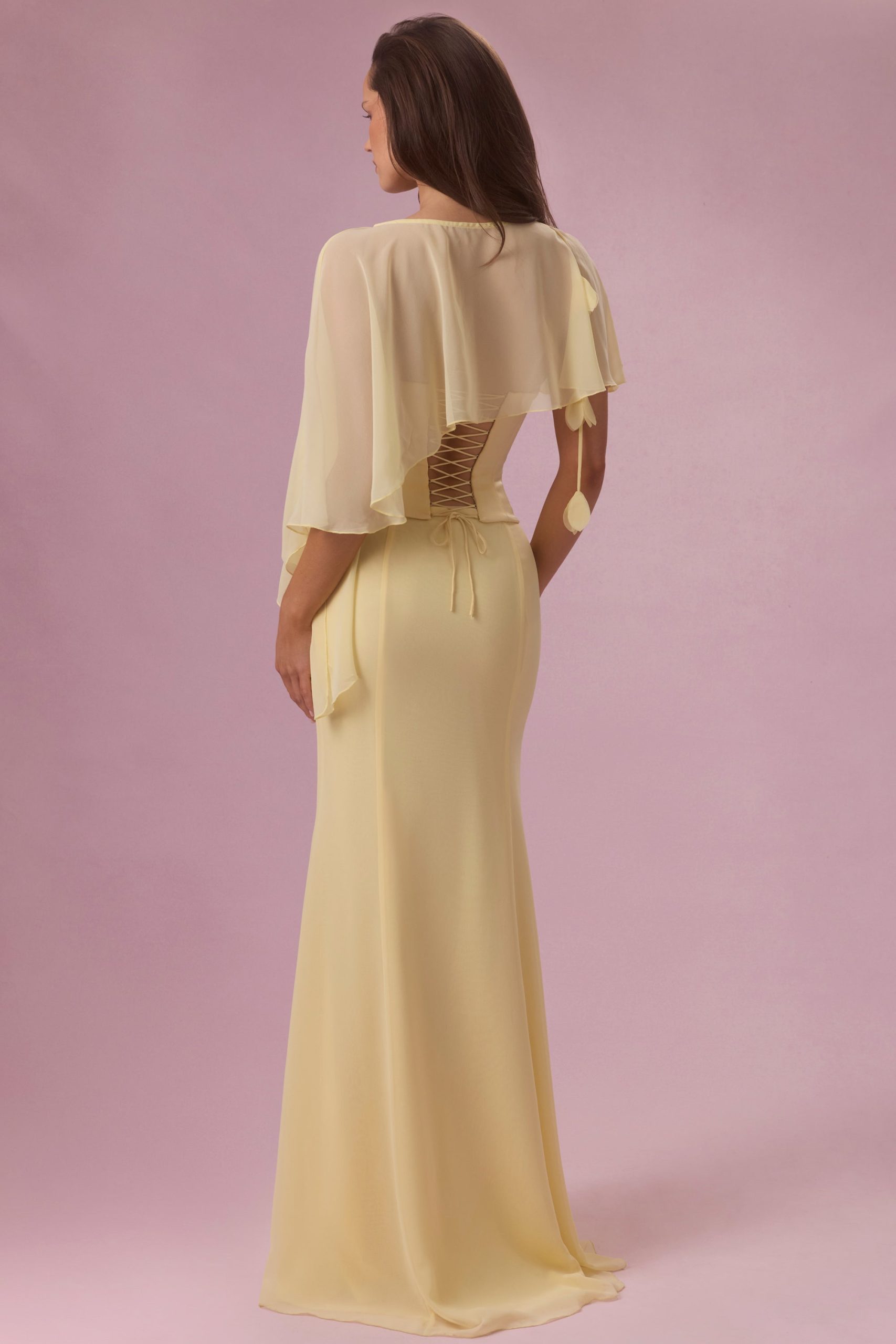 Chiffon Cape in Butter Yellow - Image 2