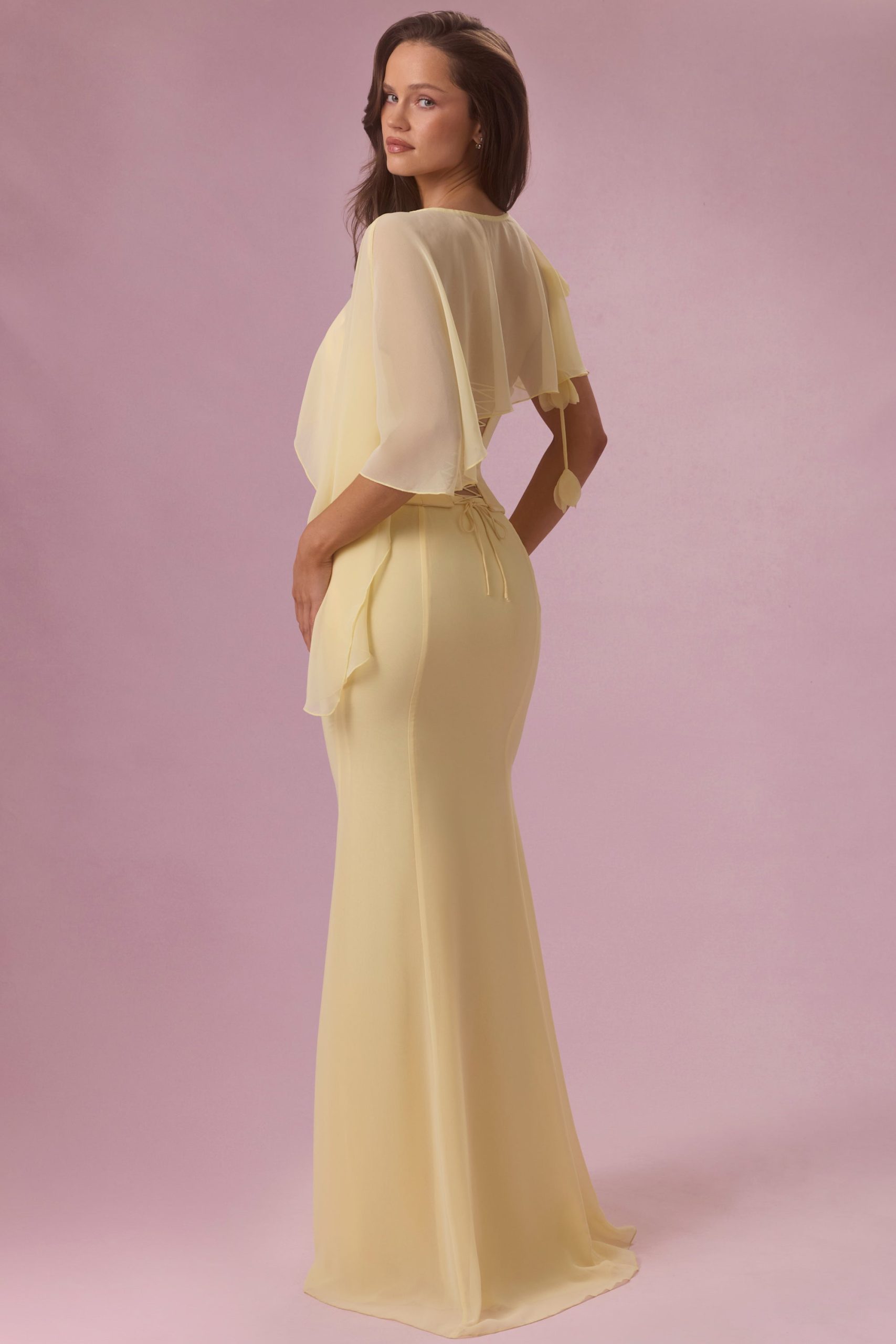 Chiffon Cape in Butter Yellow - Image 6