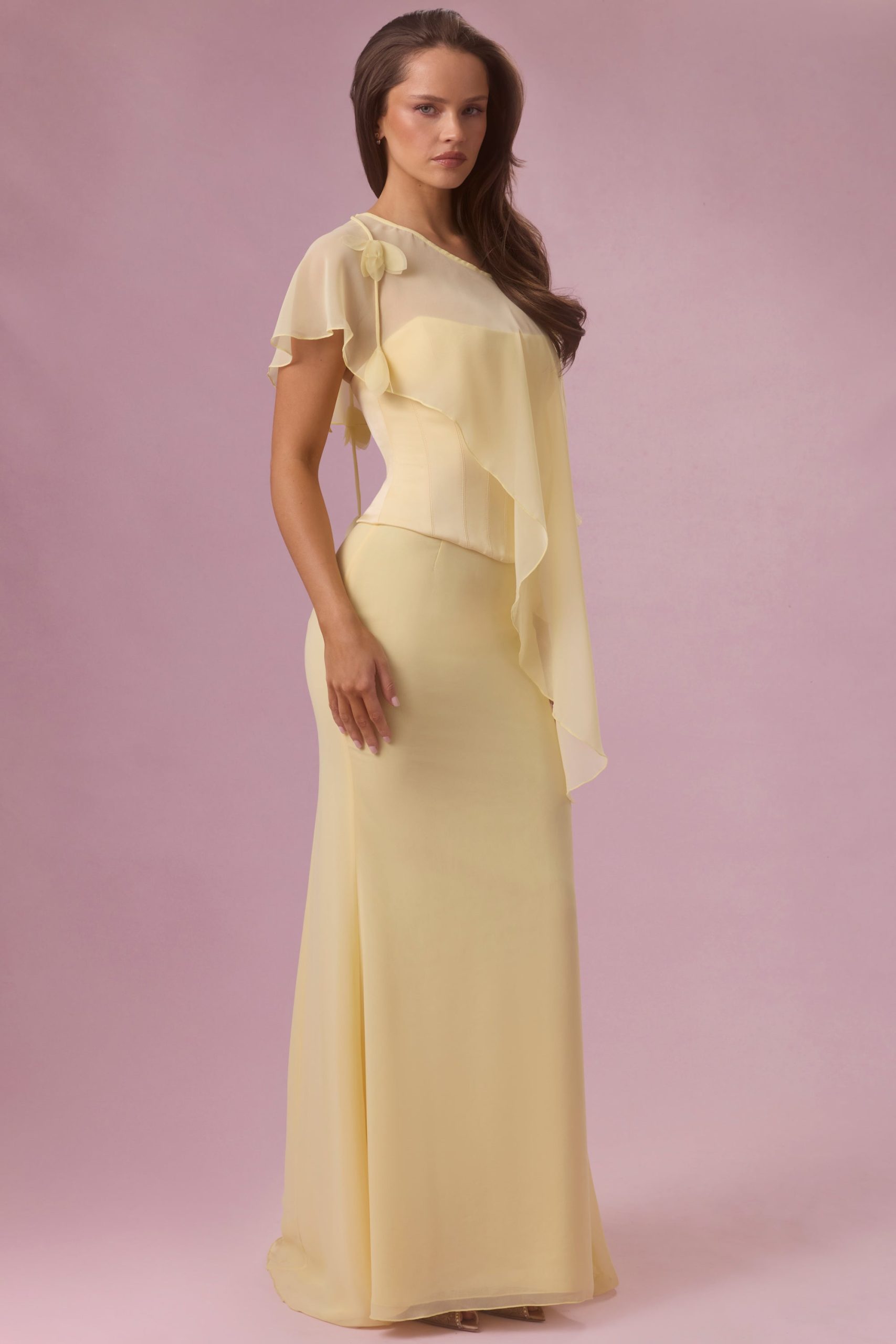Chiffon Cape in Butter Yellow - Image 7