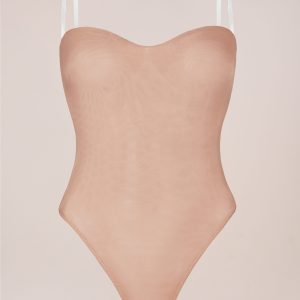 Strapless Bodysuit in Warm Peach
