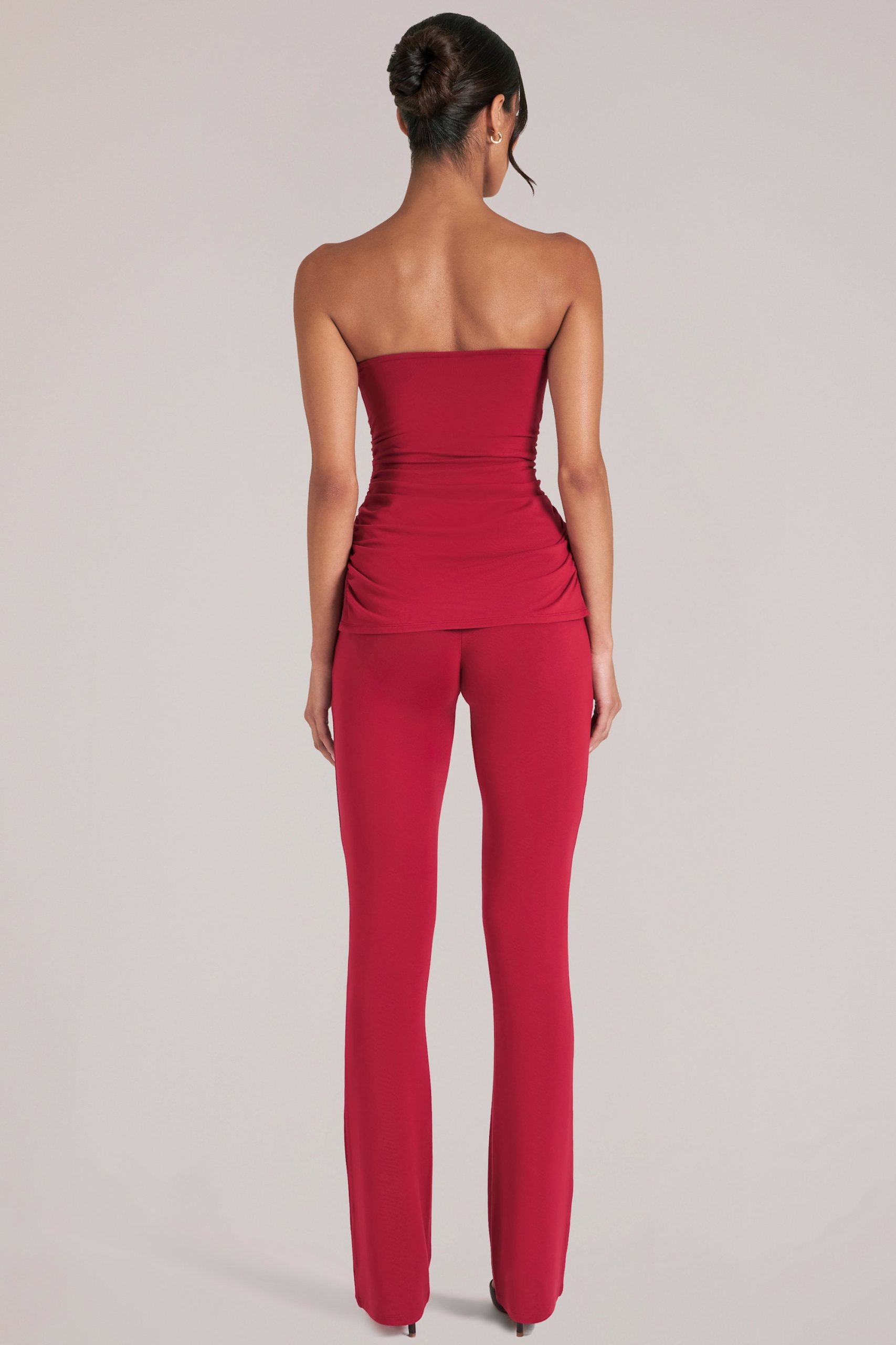 Mid-Rise Fitted Trousers in Cherry Red - Image 6