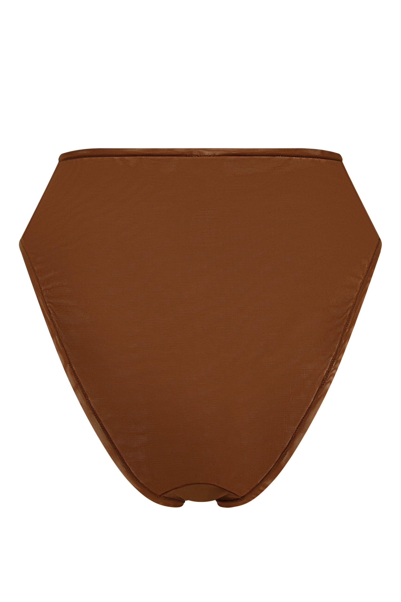 Soft Mesh High Waisted Knicker in Chestnut - Image 6