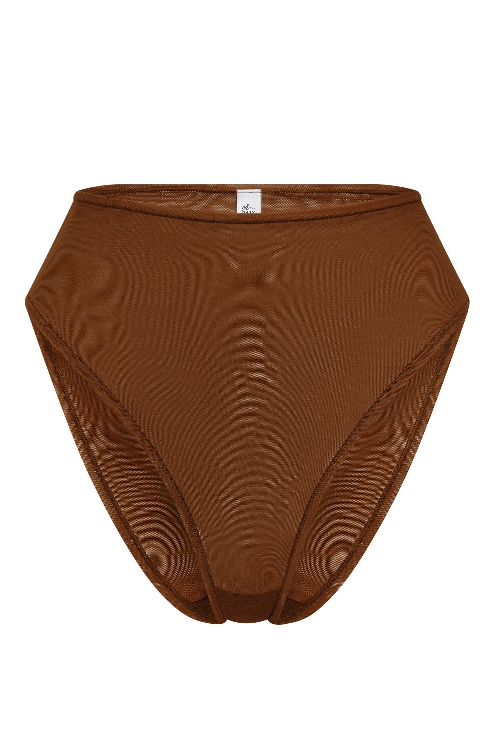 Soft Mesh High Waisted Knicker in Chestnut - Image 2