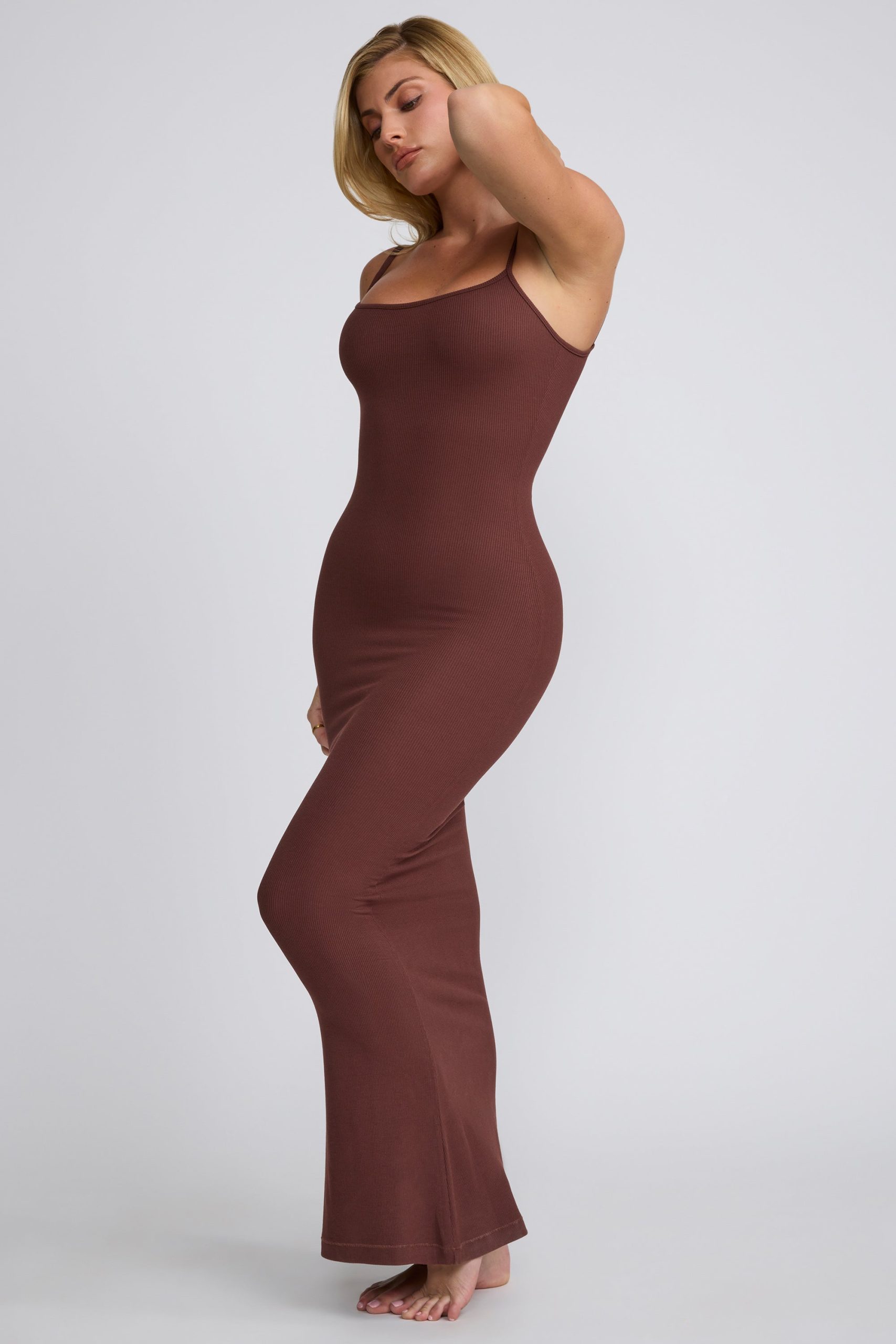 Modal Scoop-Neck Maxi Dress in Chocolate - Image 5