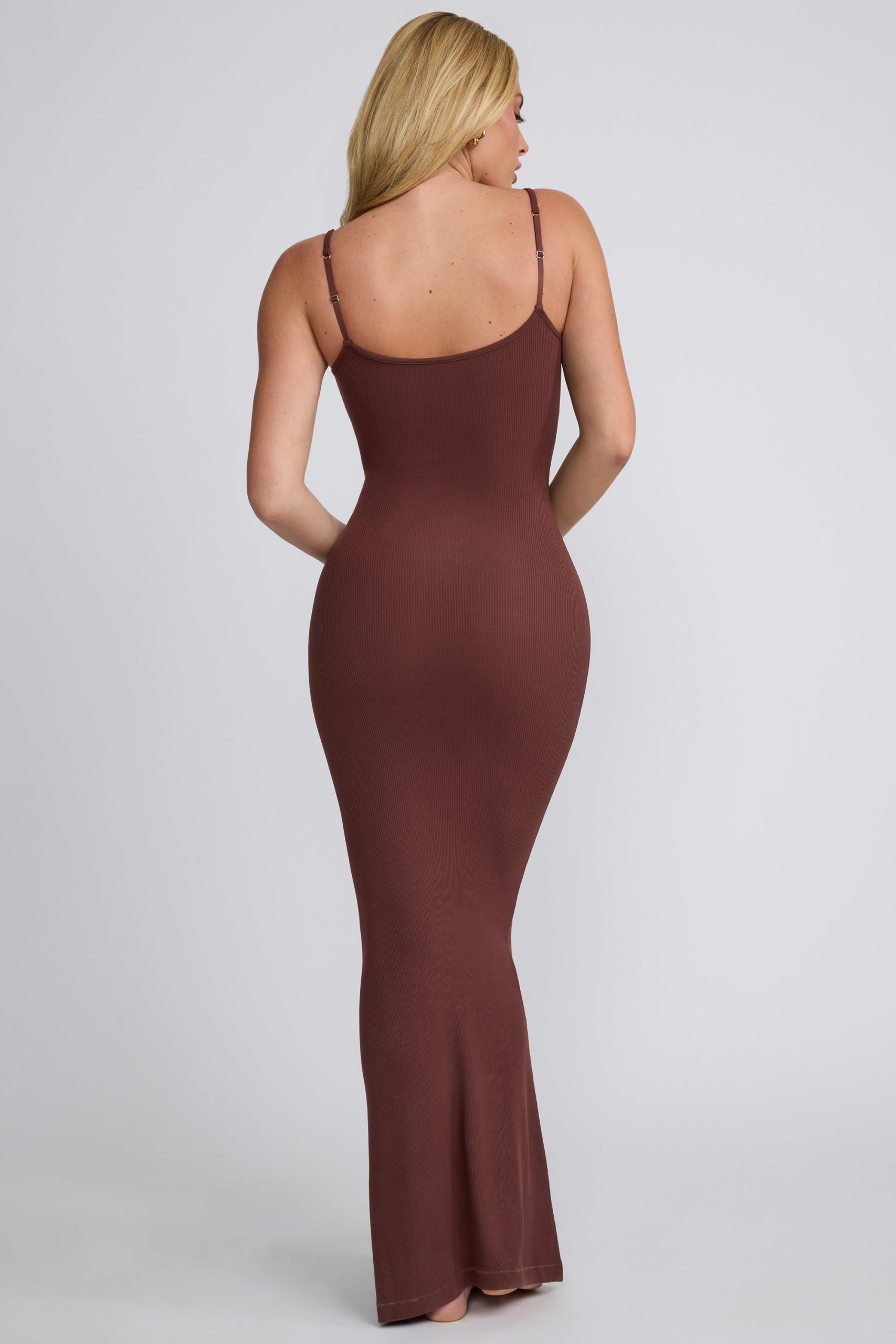 Modal Scoop-Neck Maxi Dress in Chocolate - Image 2