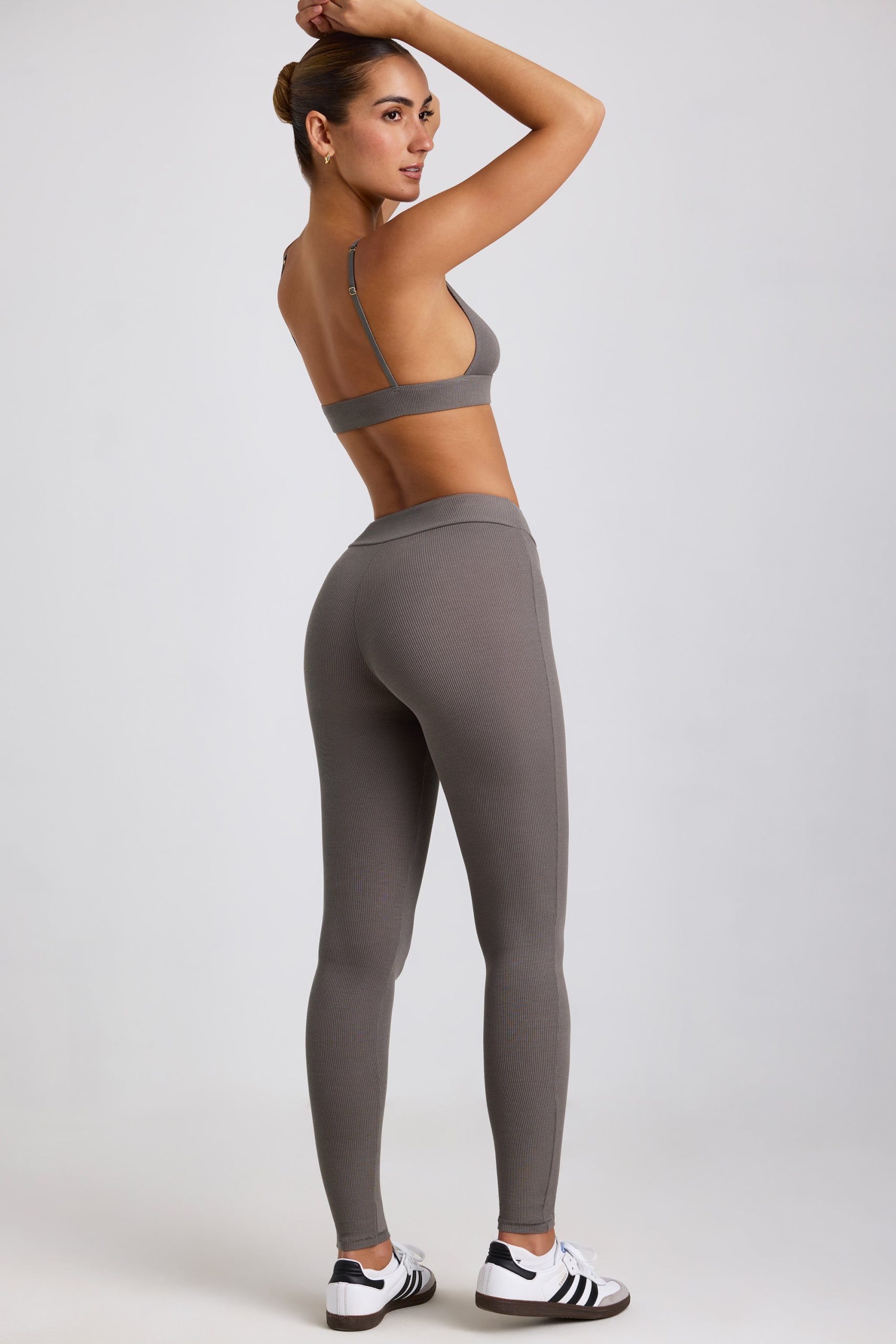 Ribbed Modal High Waist Leggings in Grey - Image 6