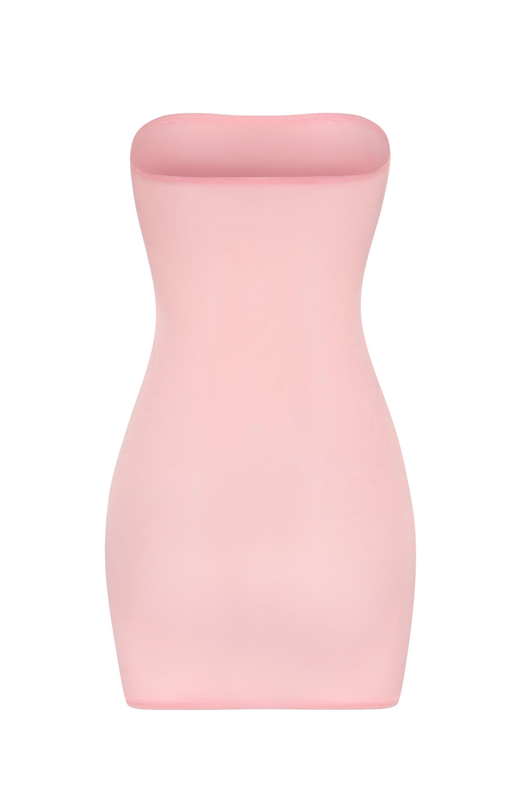 Soft Sheer-Mesh Bandeau Mini Slip Dress in Pink - Image 2