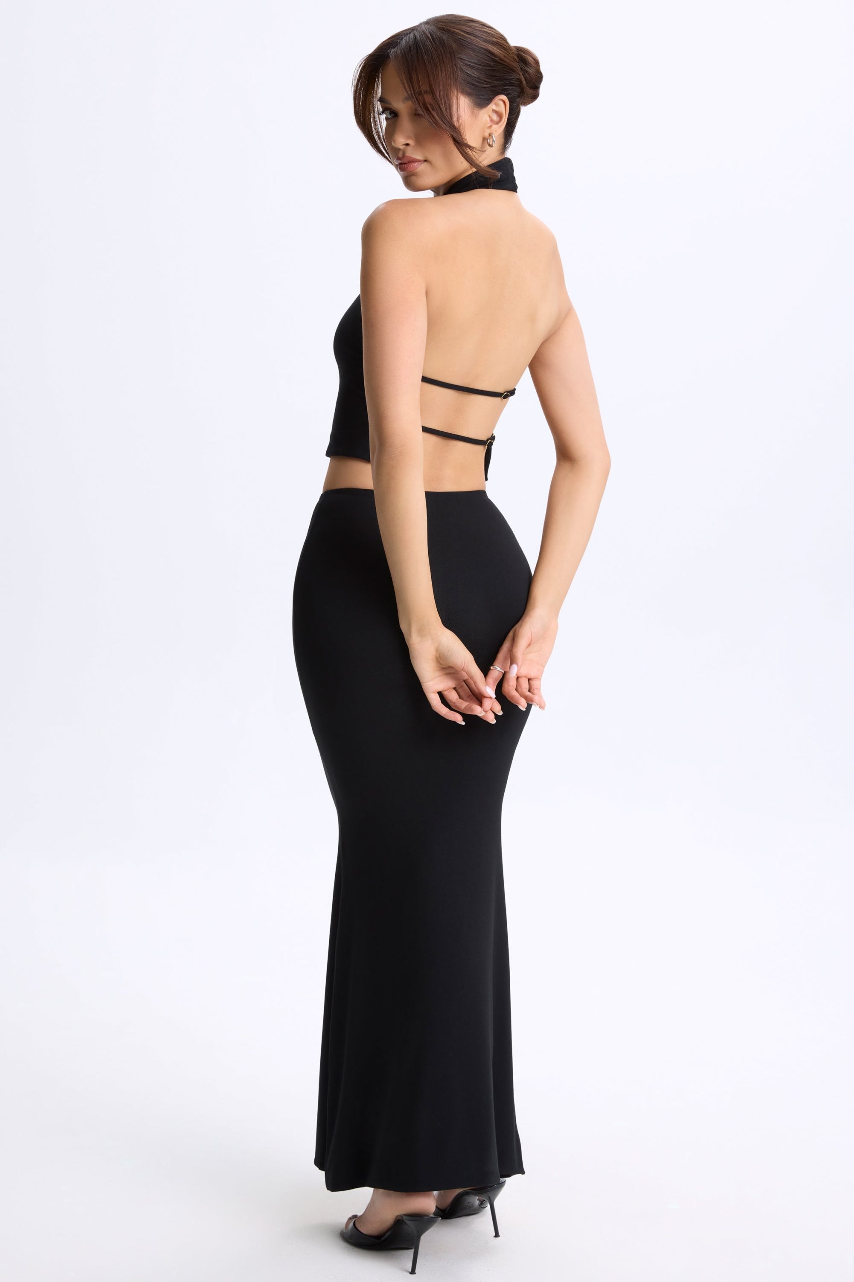 Modal Low-Rise Maxi Skirt in Black - Image 5