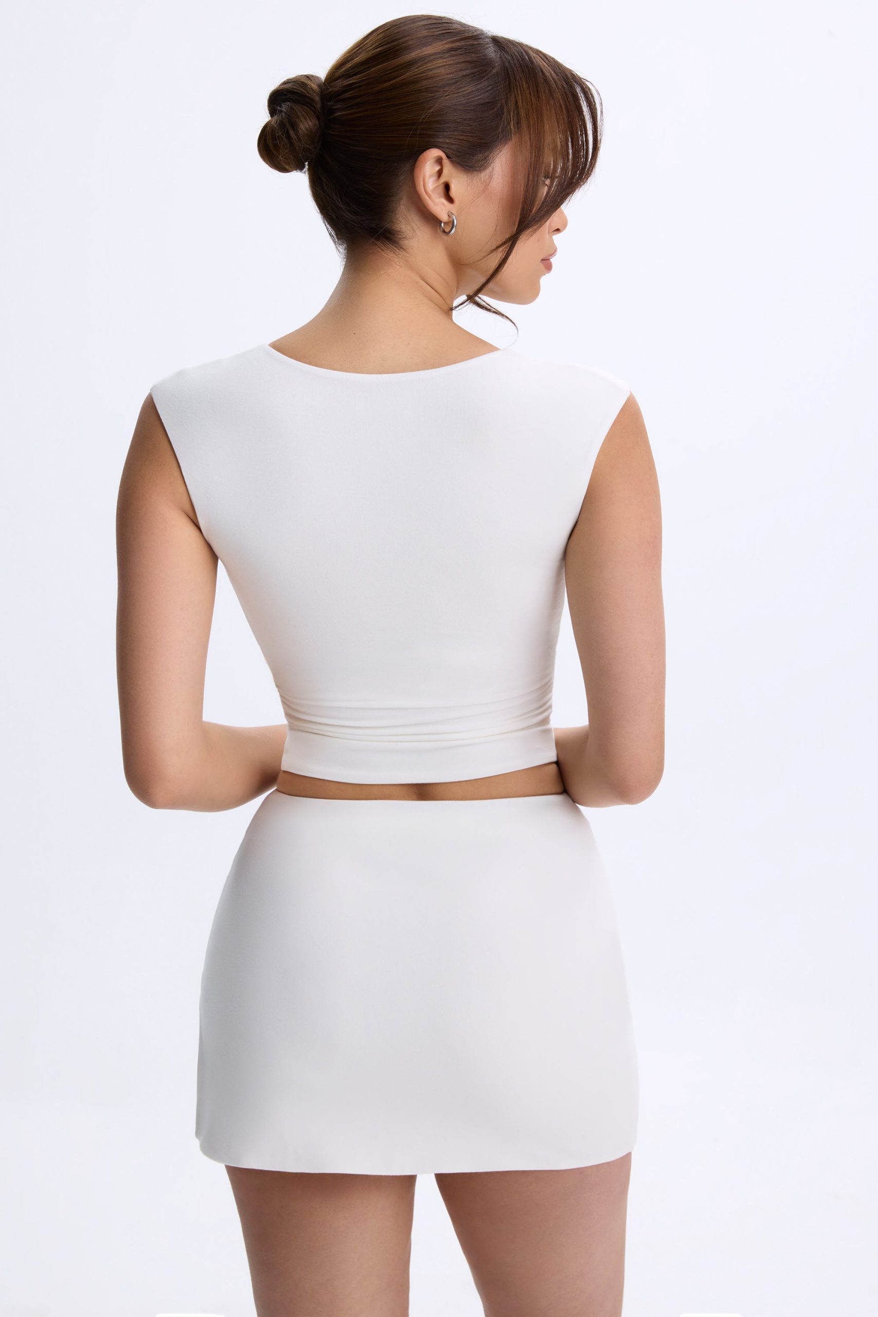 Modal Mid-Rise Micro Mini Skirt in White - Image 2