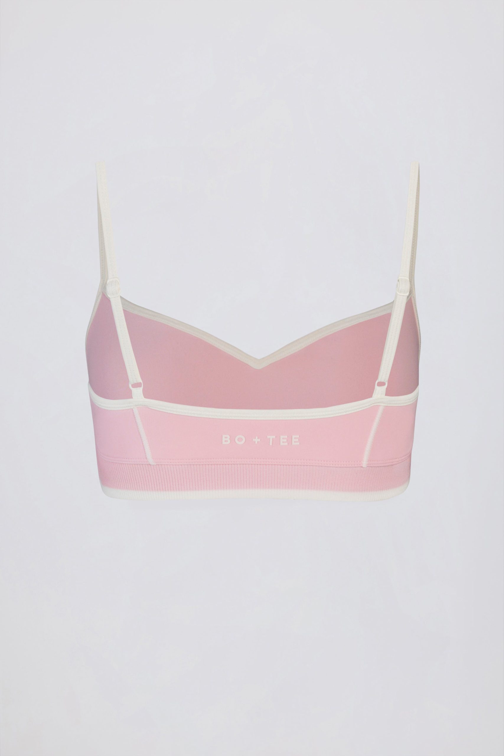 Soft Active Sweetheart-Neck Contrast Sports Bra in Powder Pink - Image 5