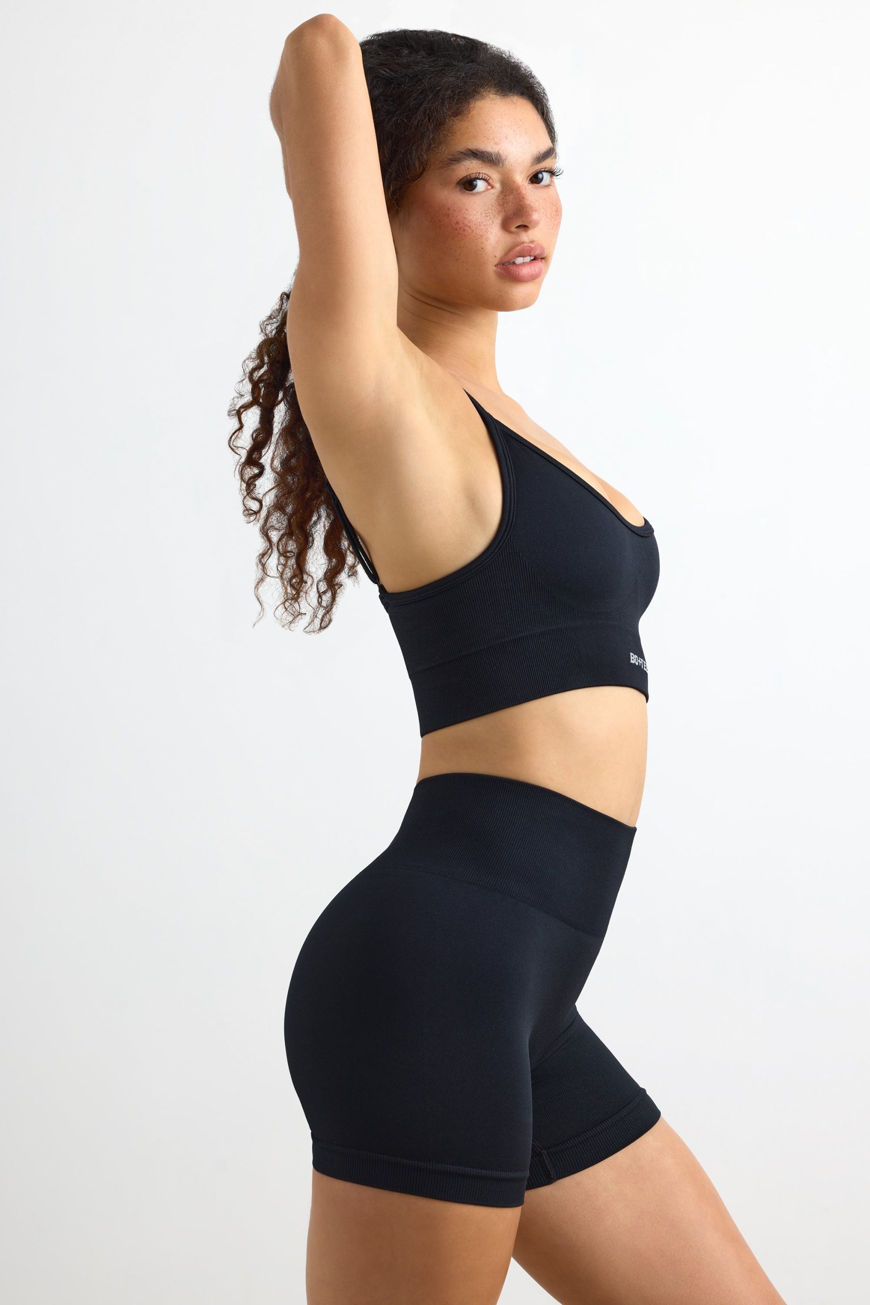 Super Sculpt Seamless Mini Shorts in Black - Image 3