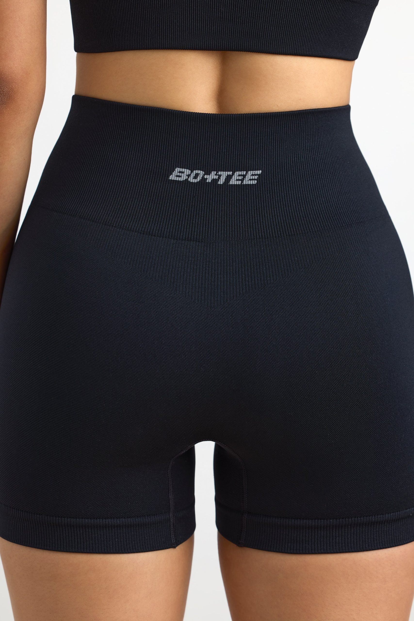 Super Sculpt Seamless Mini Shorts in Black - Image 4