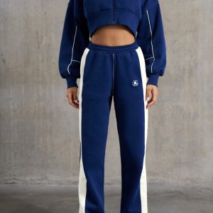 Wide Leg Sweatpants in Navy