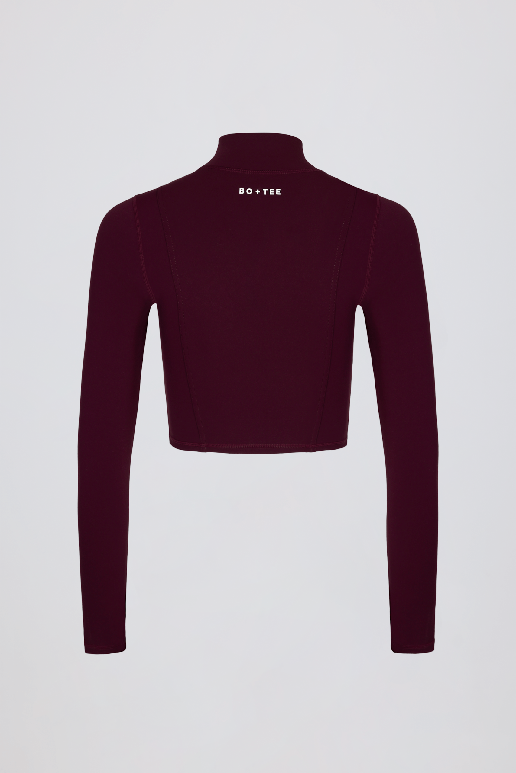 Soft Active Zip-Up Cropped Jacket in Burgundy - Image 4