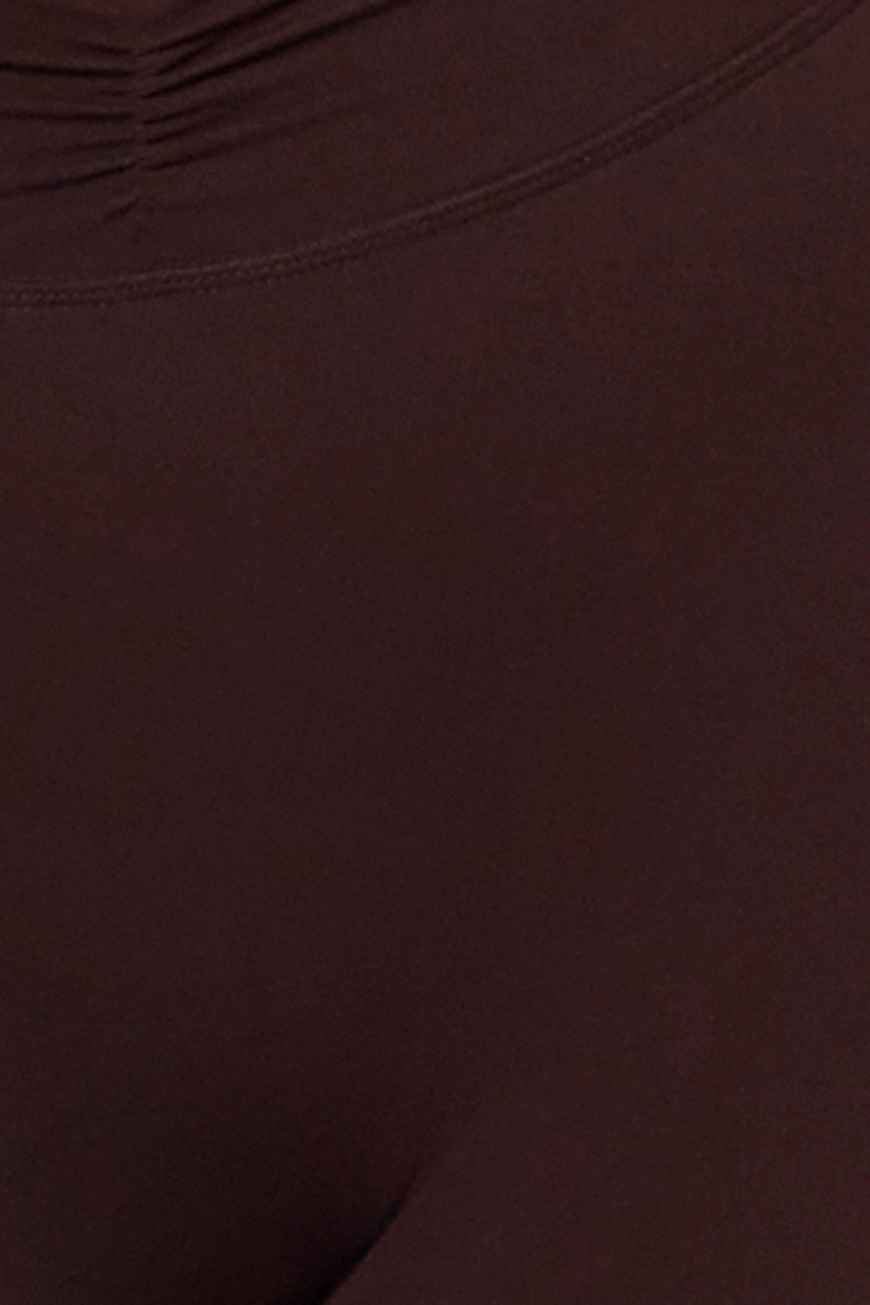 Soft Active Ruched Flared Trousers in Espresso - Image 4