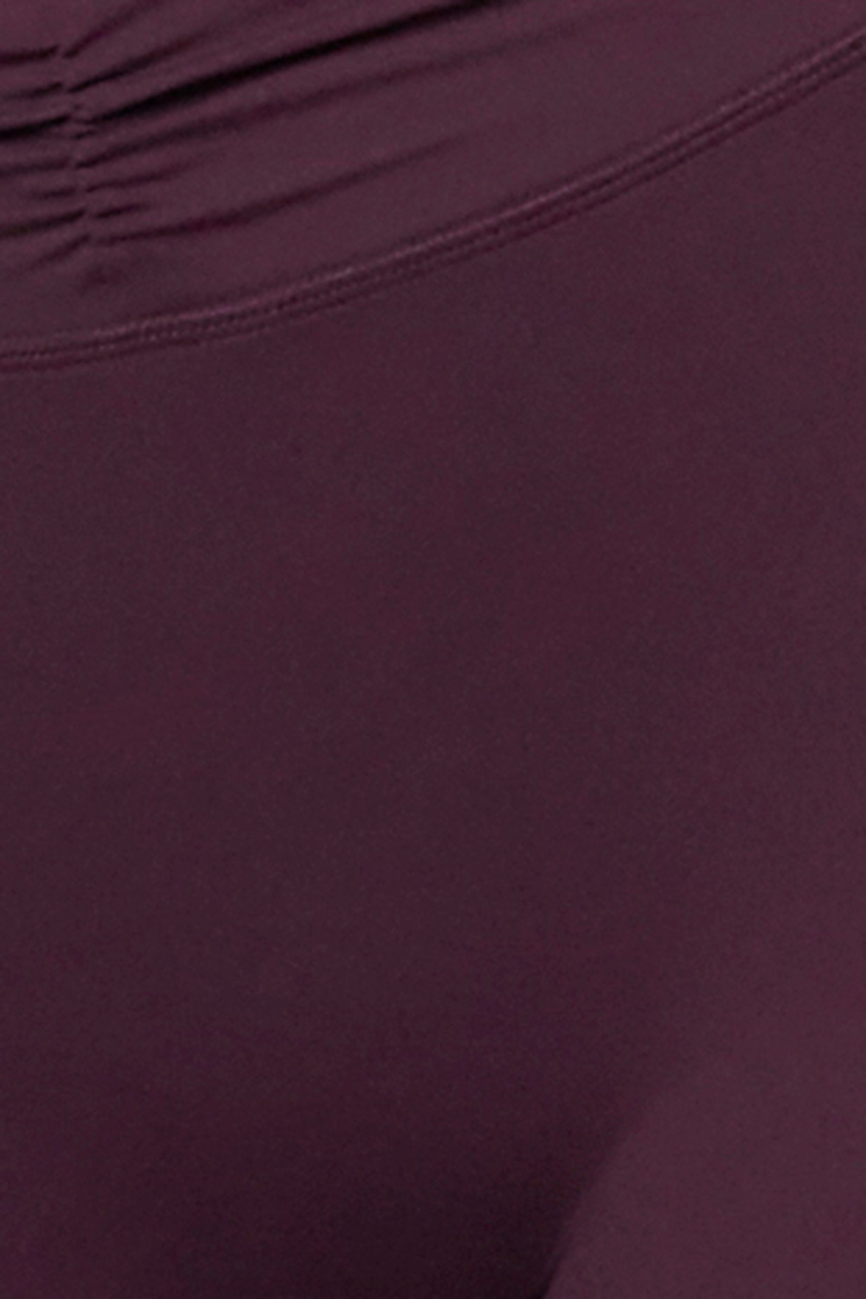 Soft Active Ruched Flared Trousers in Plum - Image 4