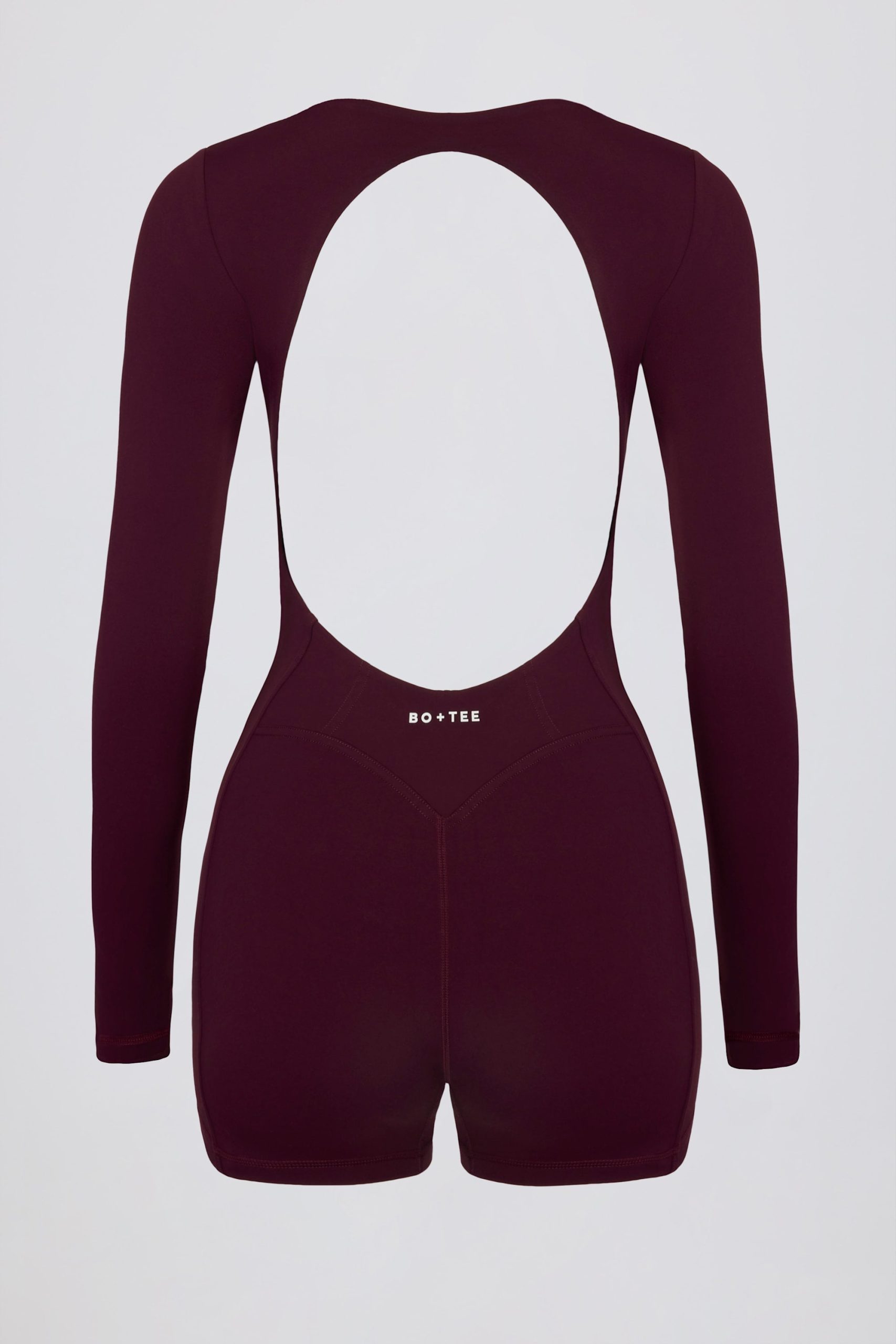 Soft Active Open-Back Unitard in Burgundy - Image 4