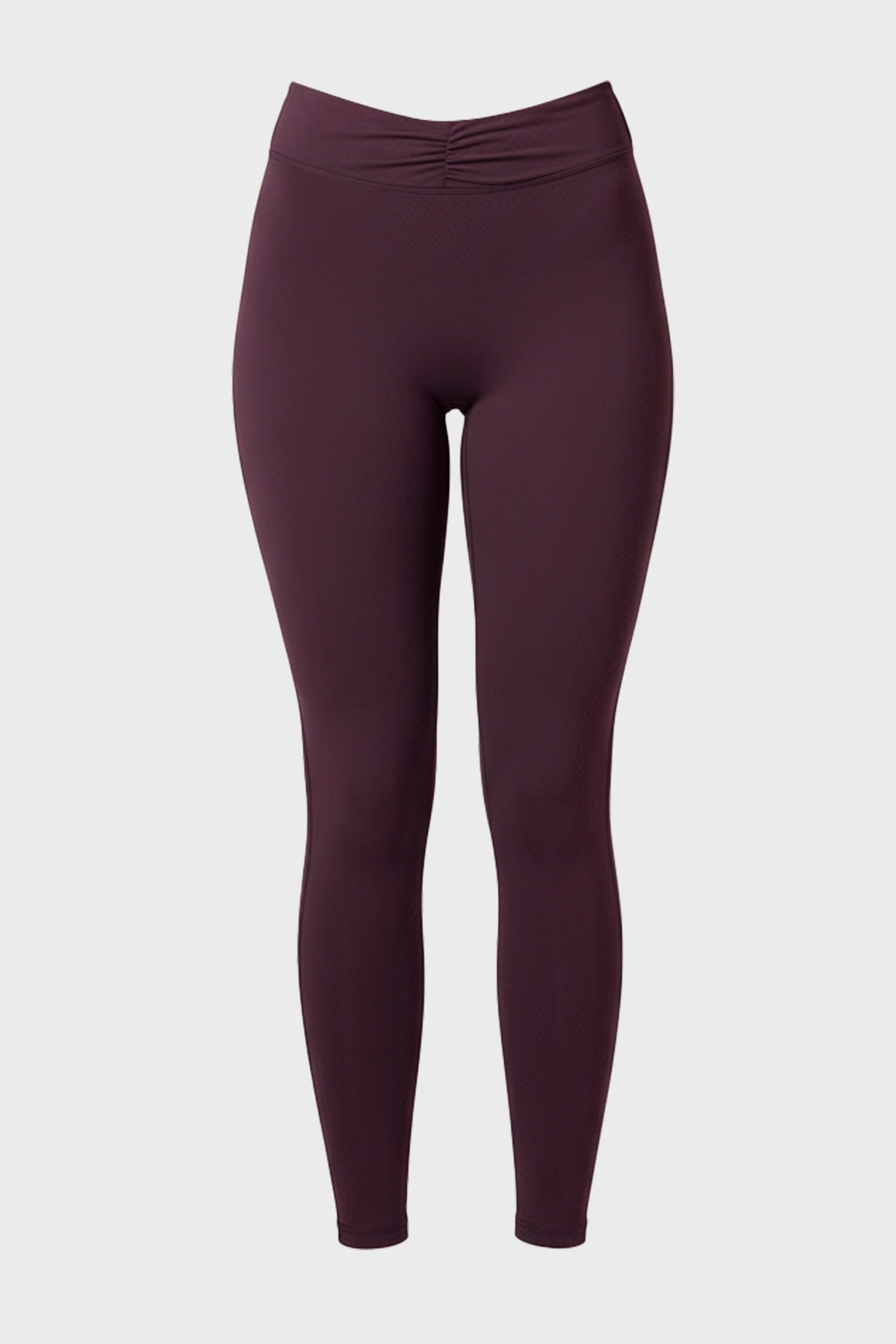 Soft Active Ruched Leggings in Plum - Image 3