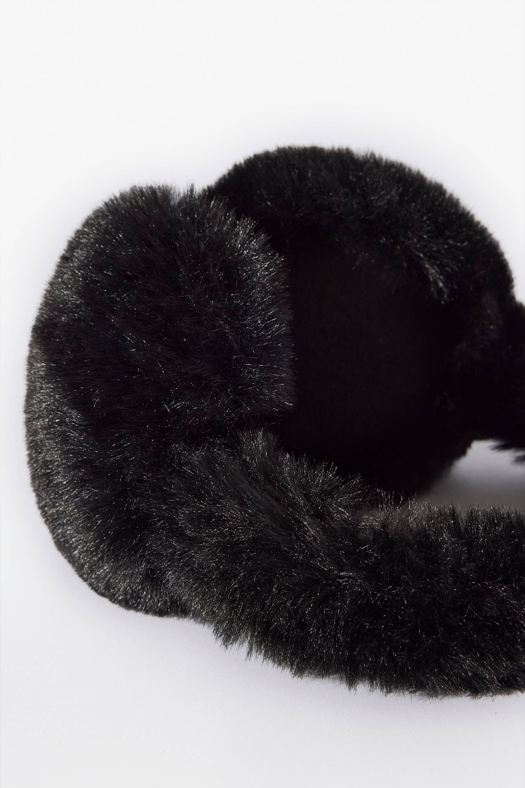 Faux-Fur Earmuffs in Black - Image 3