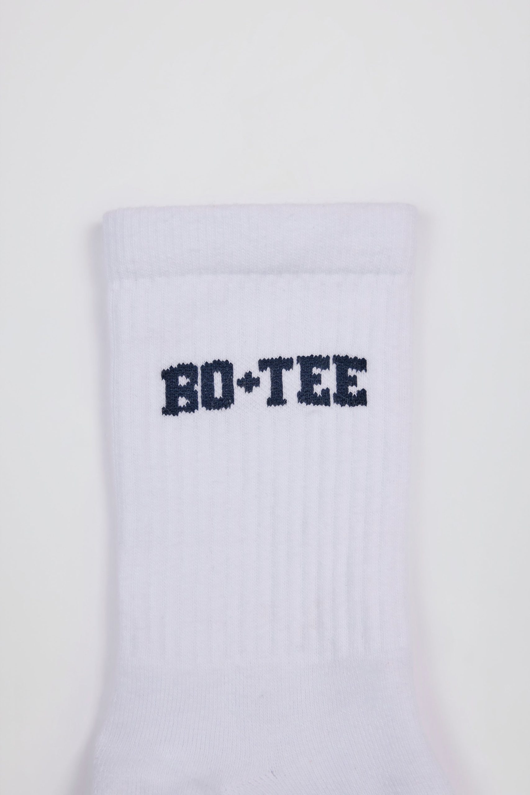 Ribbed Half-Crew Socks in White - Image 2