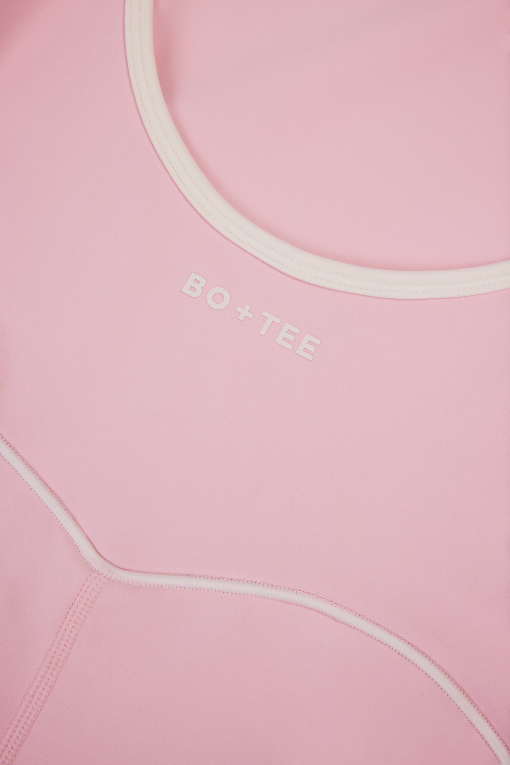 Soft Active Backless Contrast Unitard in Powder Pink - Image 6