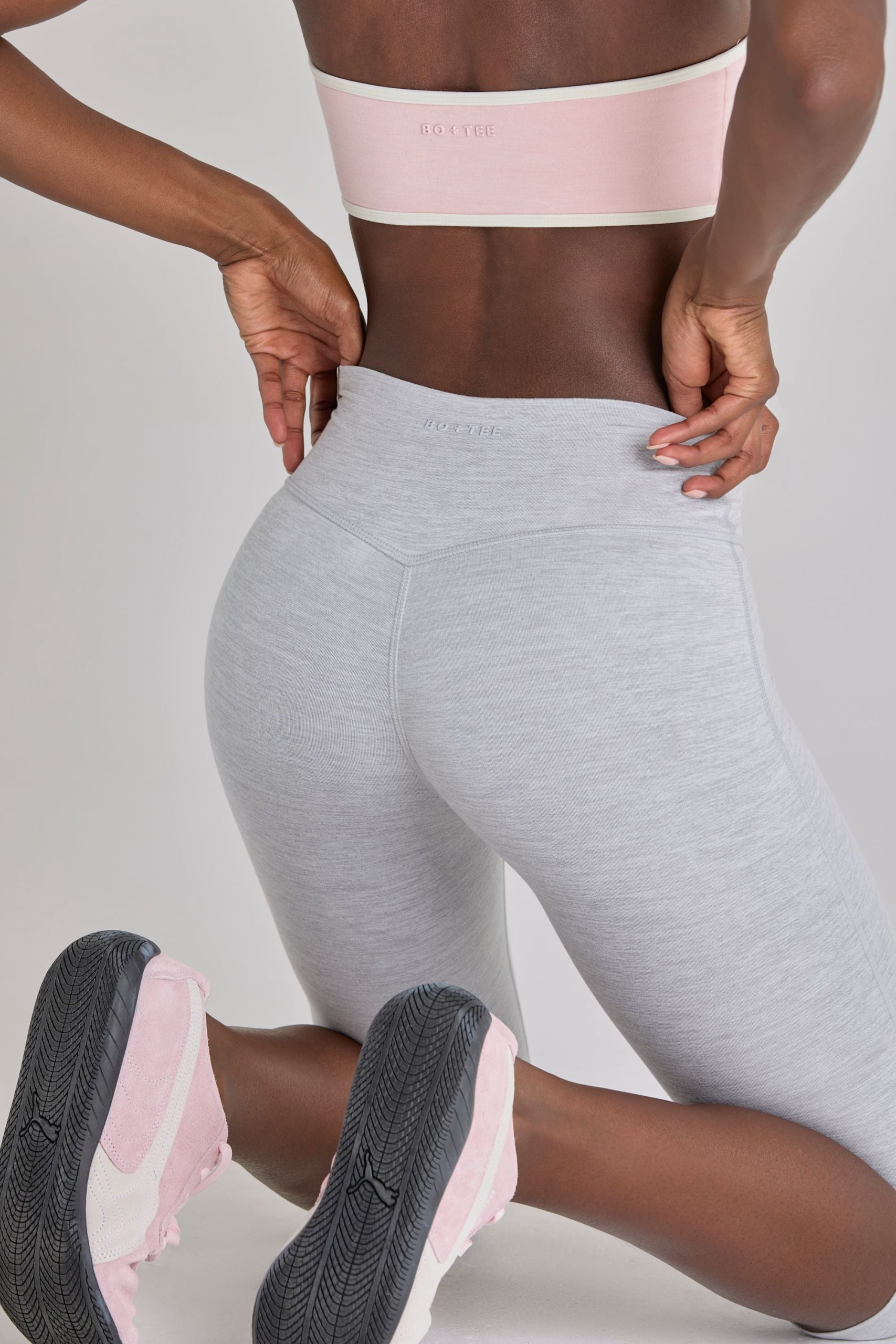 Soft Active Capri Leggings in Grey Marl - Image 2