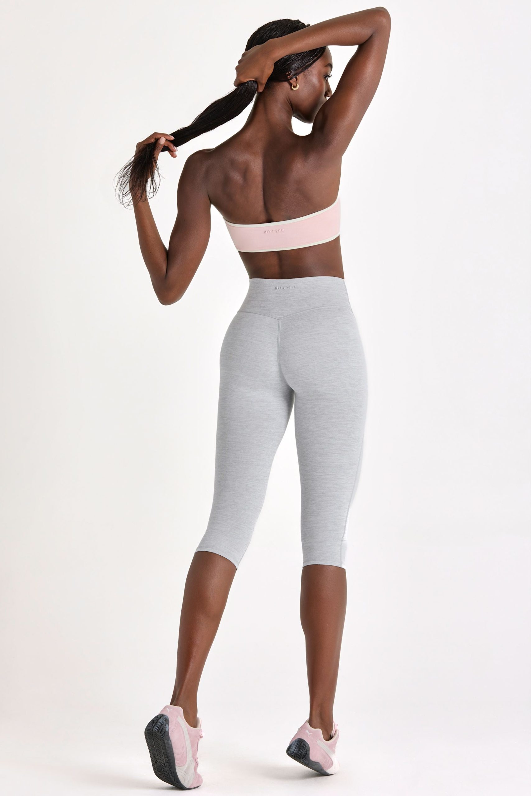 Soft Active Capri Leggings in Grey Marl - Image 4