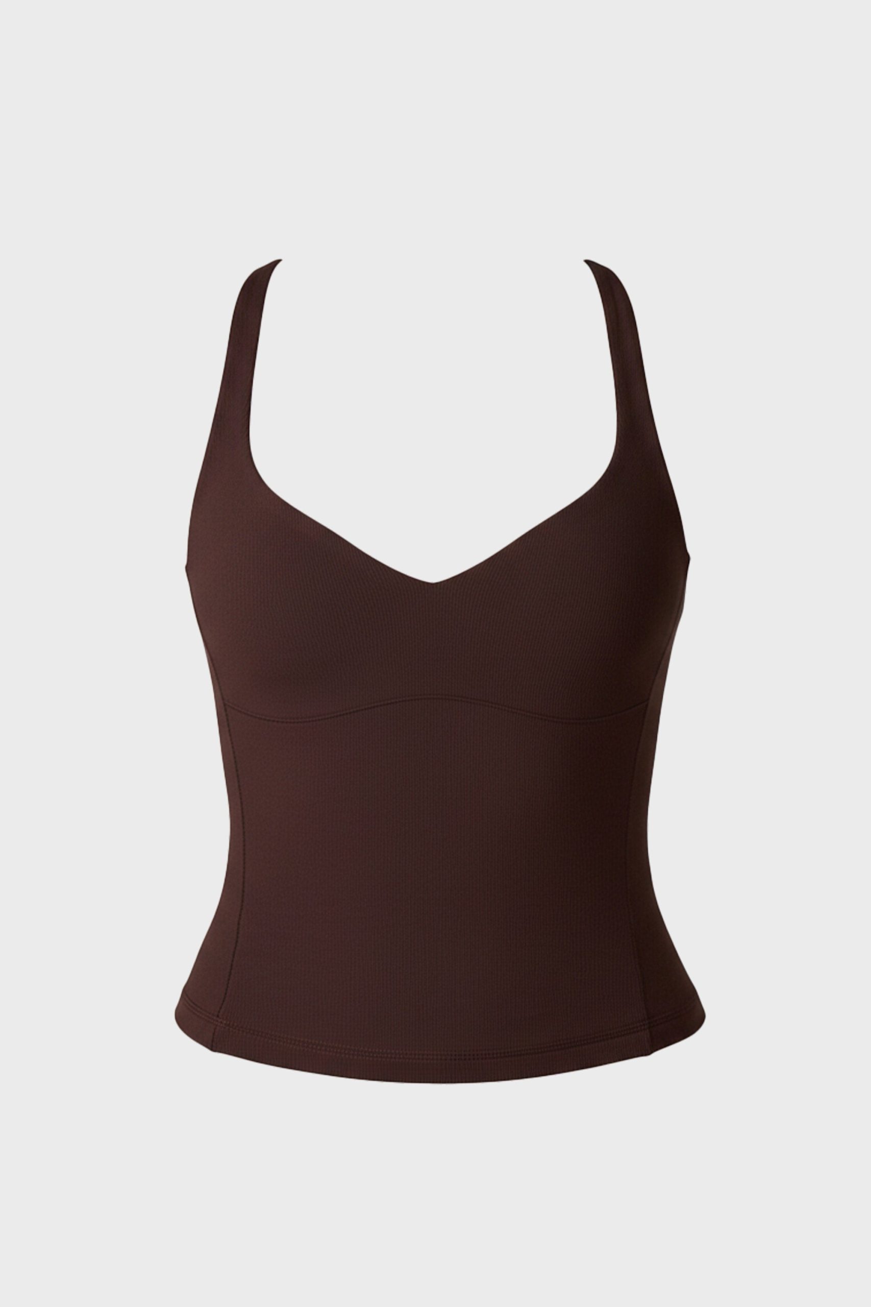 Soft Active Sweetheart-Neck Tank Top in Espresso - Image 3