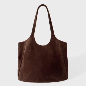 Suede Tote Bag in Espresso