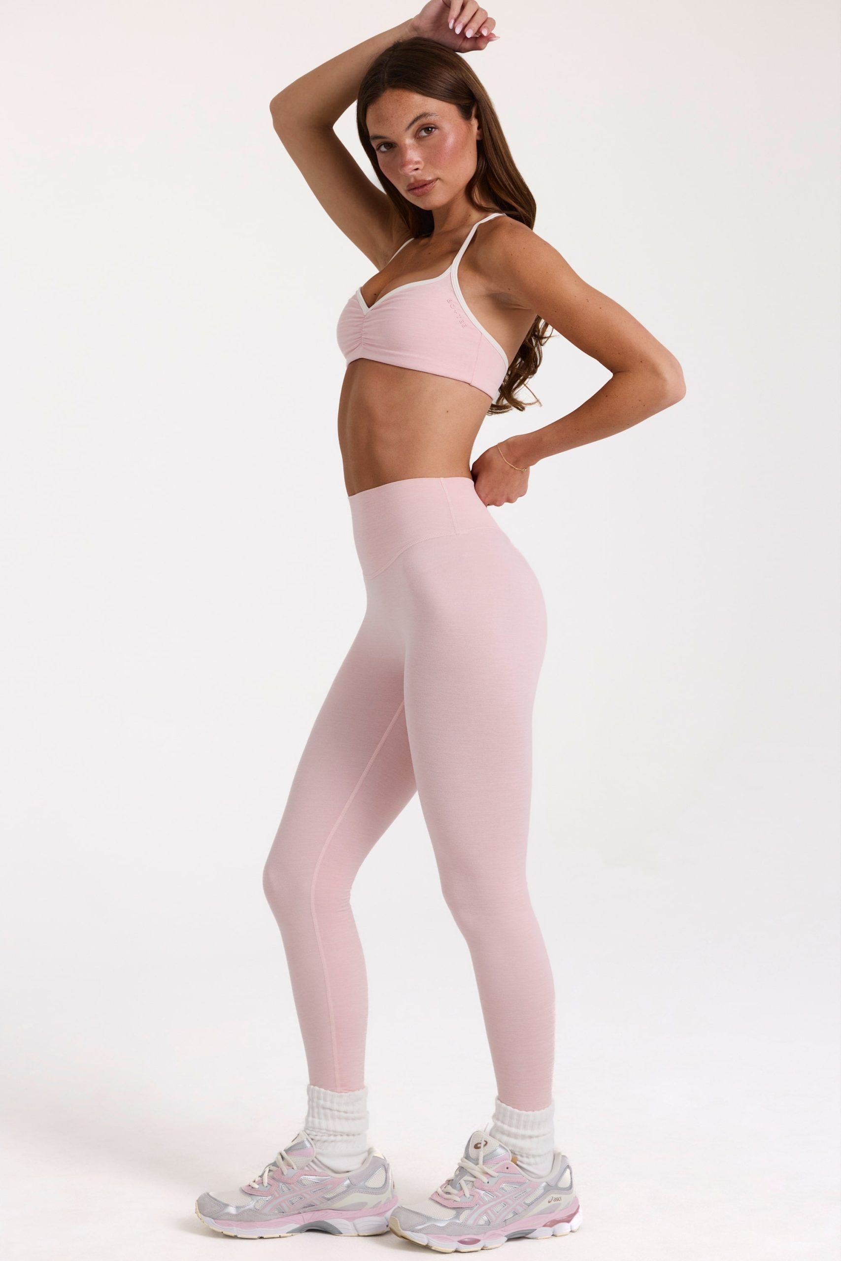 Soft Active Leggings in Blush Marl - Image 3