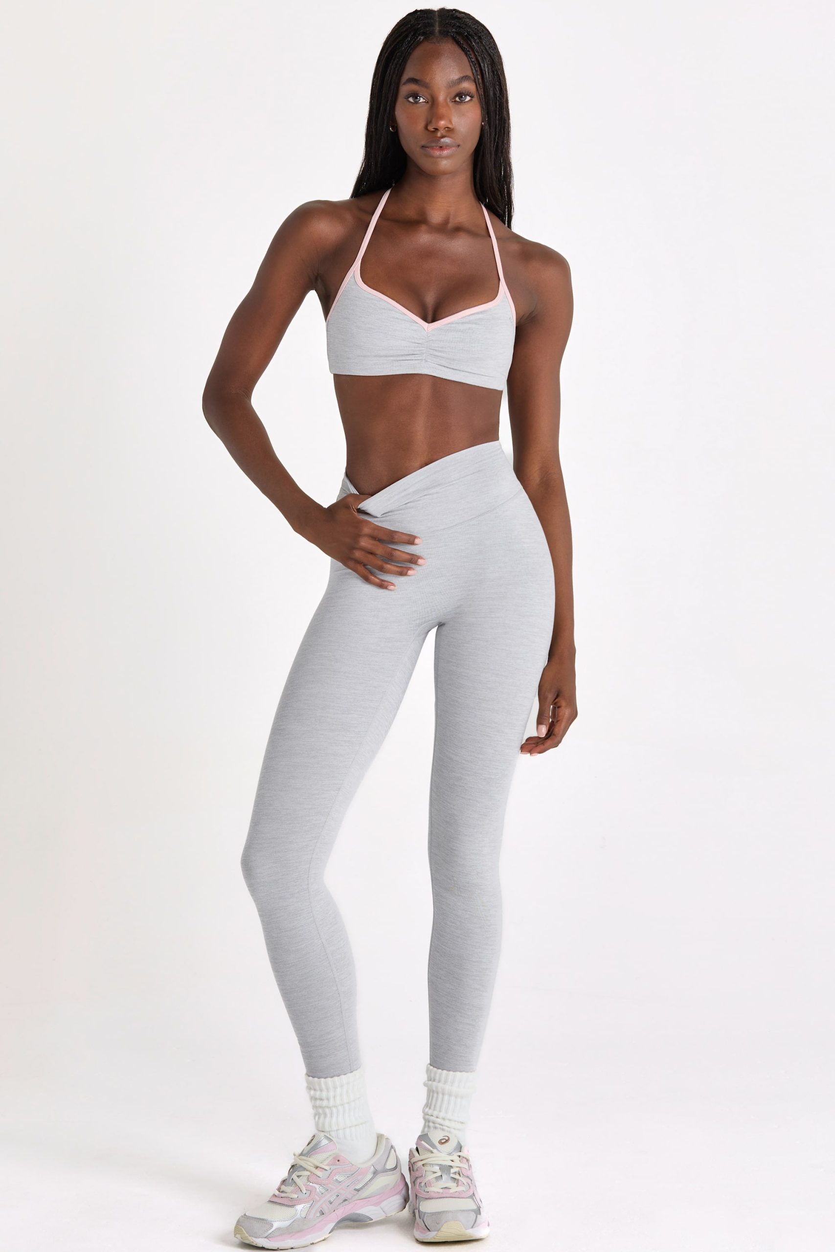Soft Active Leggings in Grey Marl - Image 5