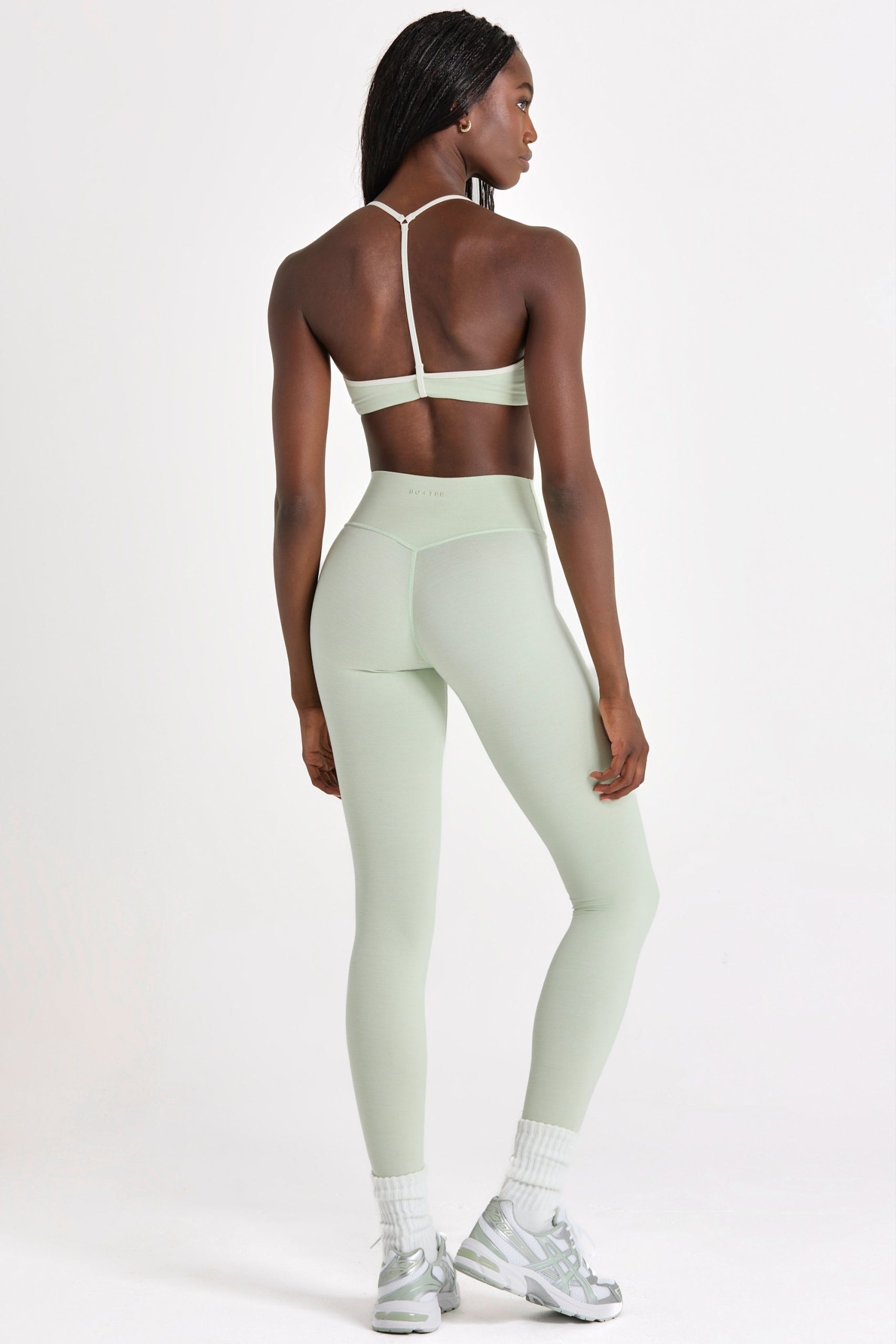 Soft Active Leggings in Sage Marl - Image 3