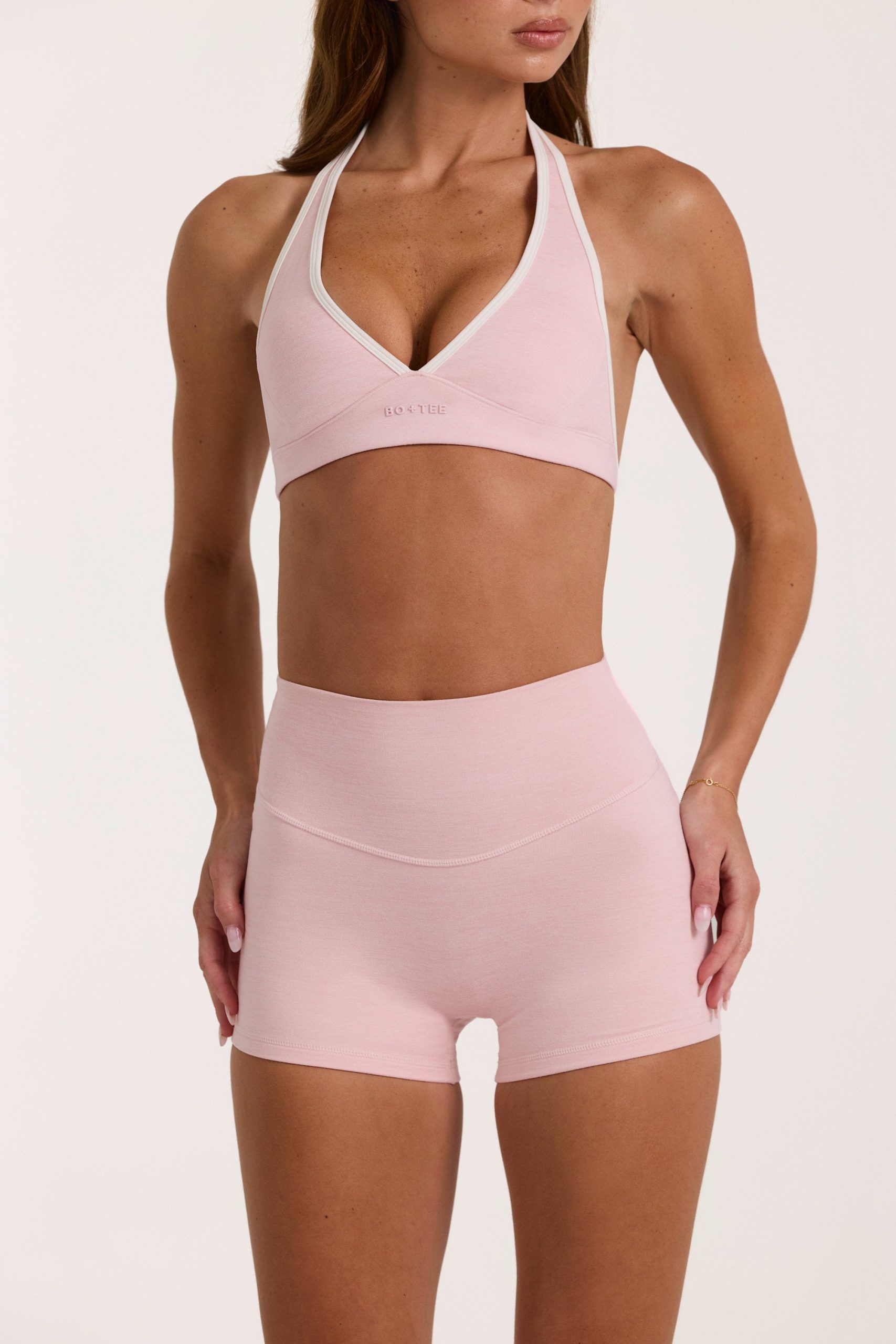 Soft Active Sports Bra in Blush Marl - Image 4