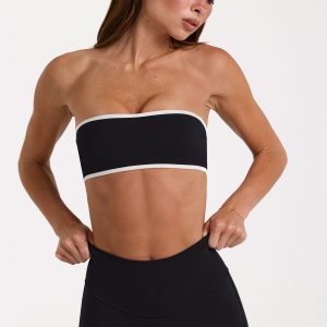 Soft Active Bandeau Sports Bra in Black
