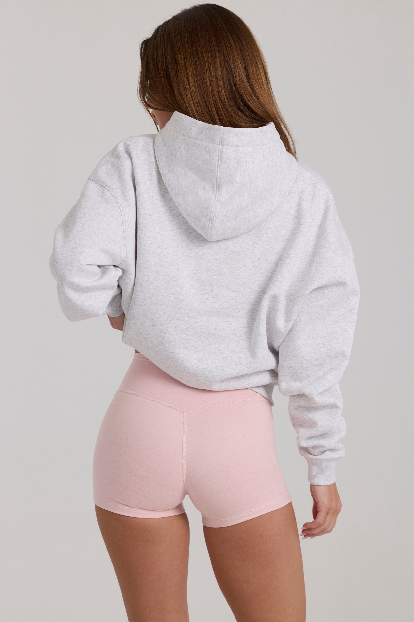 Oversized Applique Hoodie in Grey Marl - Image 2