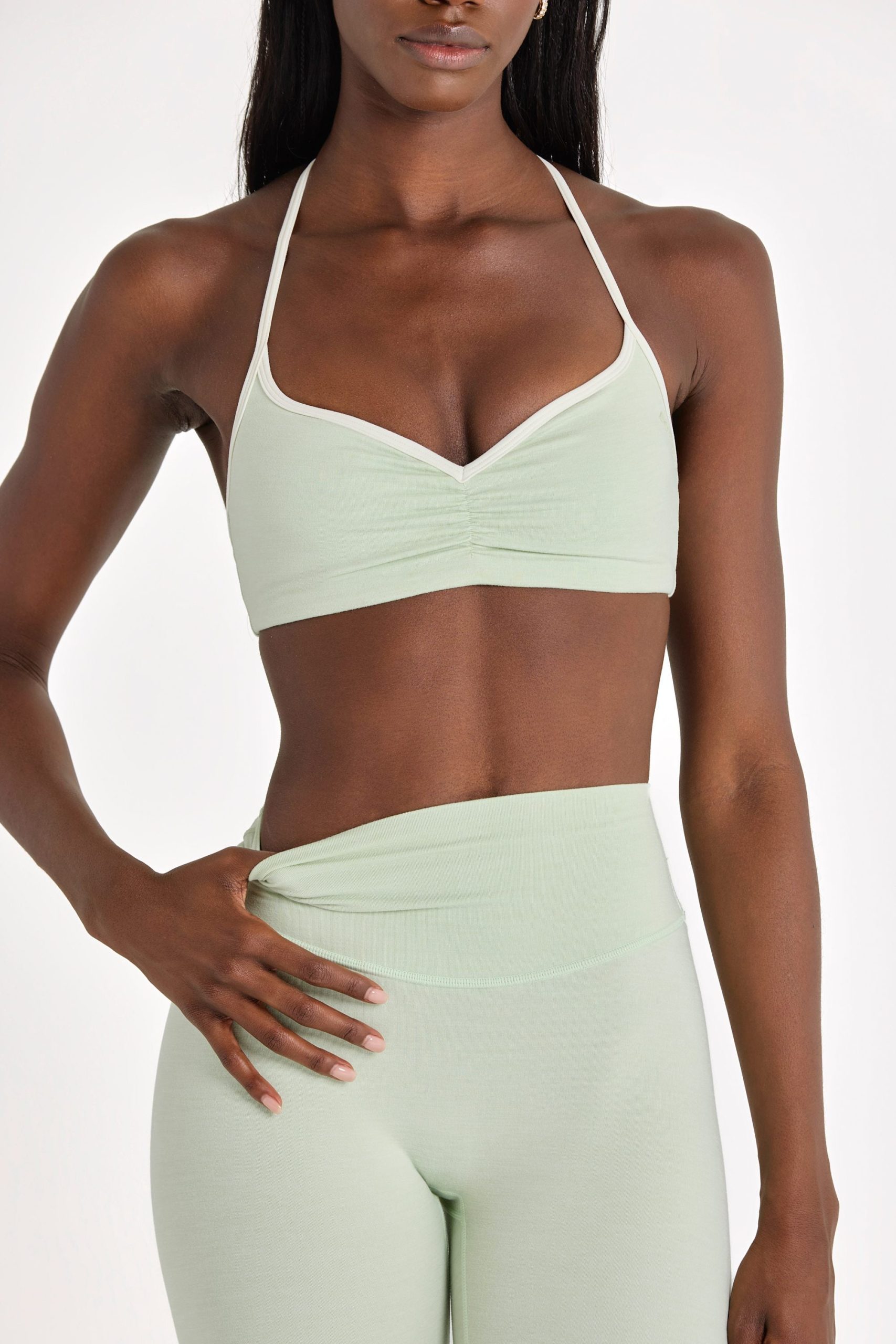 Soft Active Sports Bra in Sage Marl - Image 4