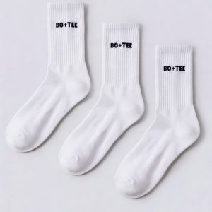 Ribbed Half-Crew 3-Pack Socks in White