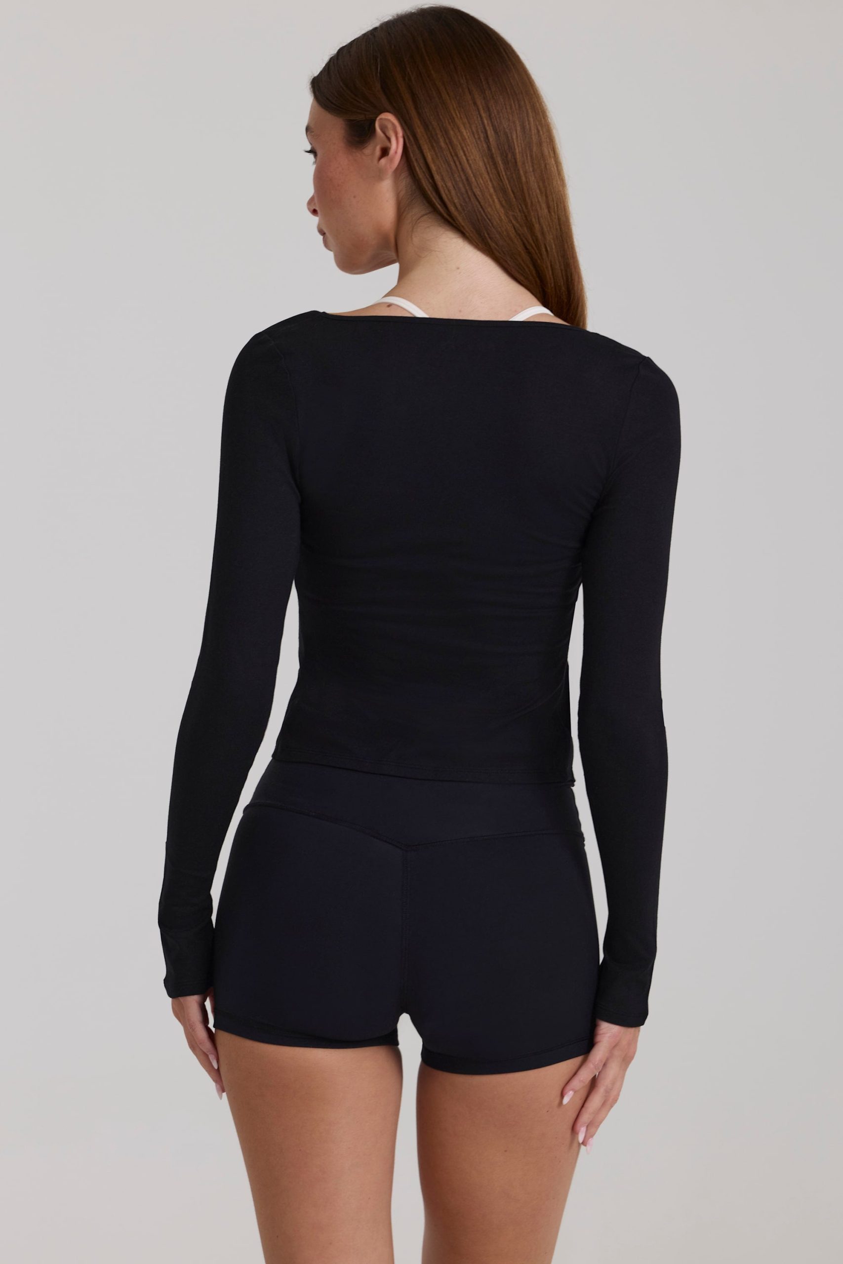 Modal Tie-Front Top in Black - Image 2
