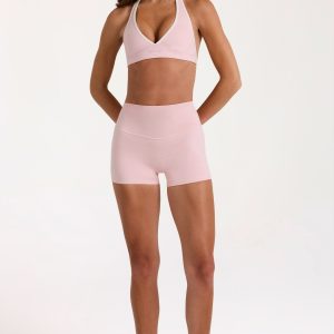 Soft Active Mini Shorts in Blush Marl